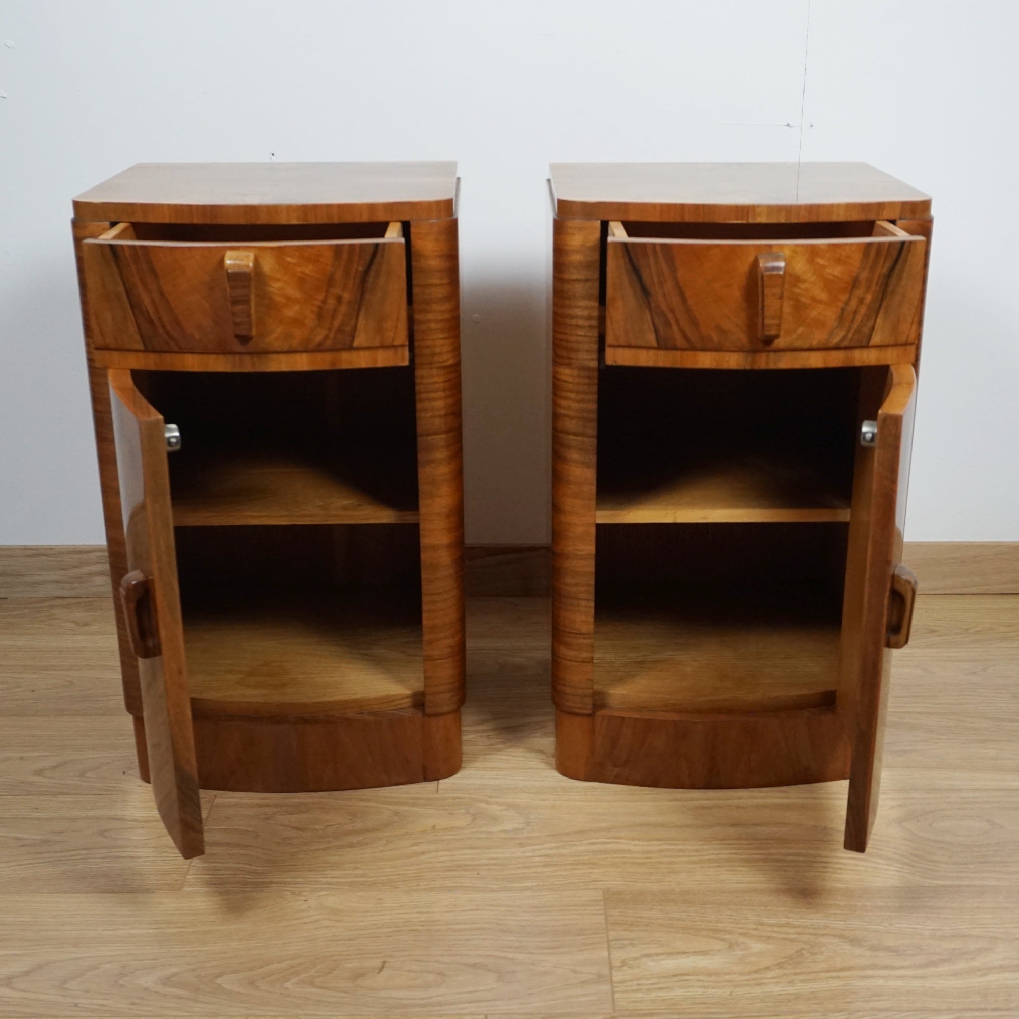 Art Deco Walnut Bedside Cabinets - Jeroen Markies Art Deco