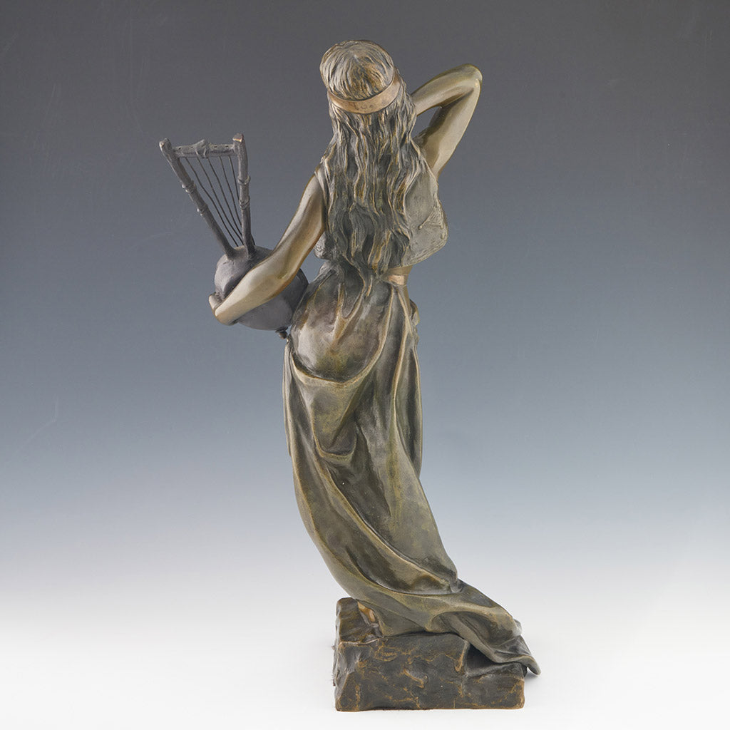 Original Emmanuel Villanis 'Bohemienne' Bronze Sculpture 48cm Tall - Jeroen Markies Art Deco