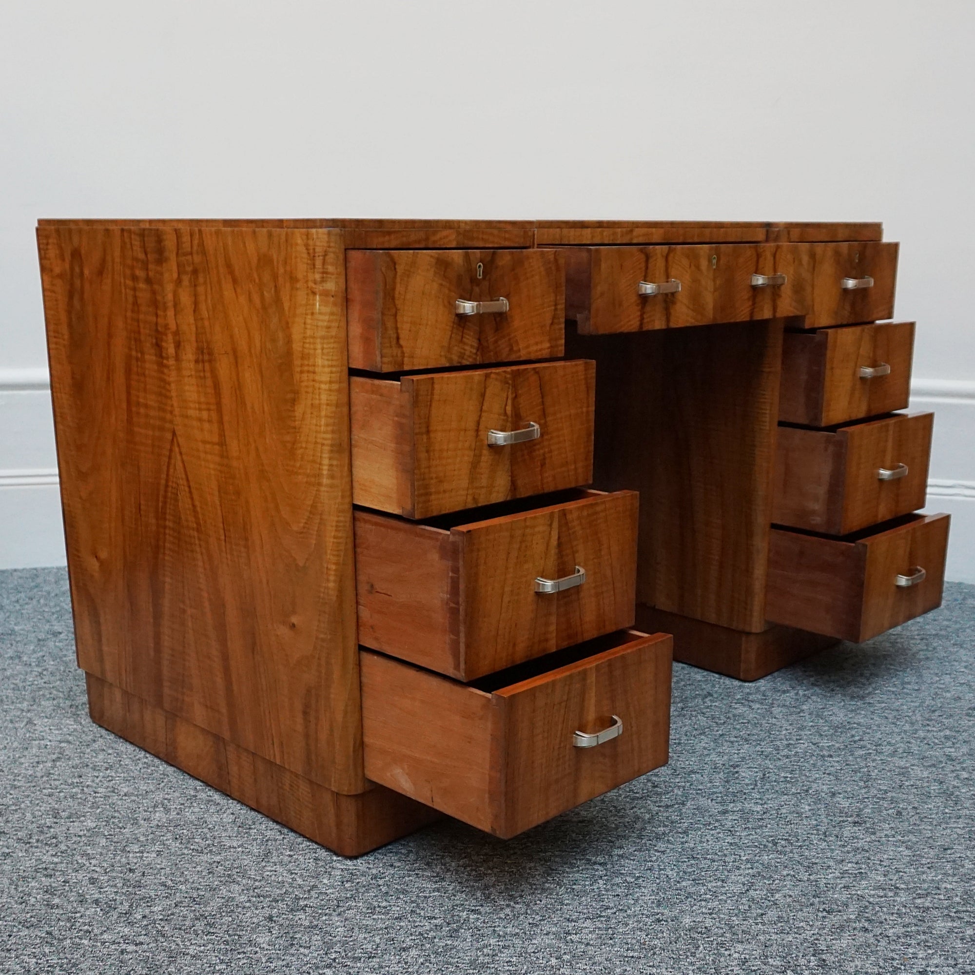 Vintage Art Deco Pedestal Writing Desk - Jeroen Markies Art Deco