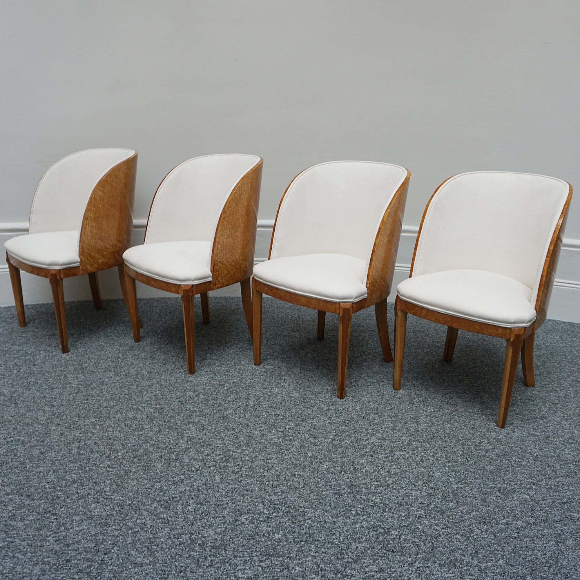 Vintage Birdseye Maple Harry & Lou Epstein Art Deco Six Seater Dining Suite - Jeroen Markies Art Deco