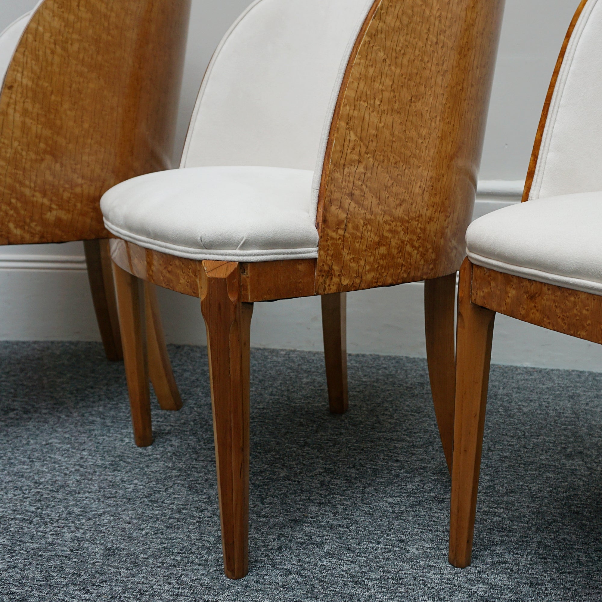 Vintage Birdseye Maple Harry & Lou Epstein Art Deco Six Seater Dining Suite - Jeroen Markies Art Deco