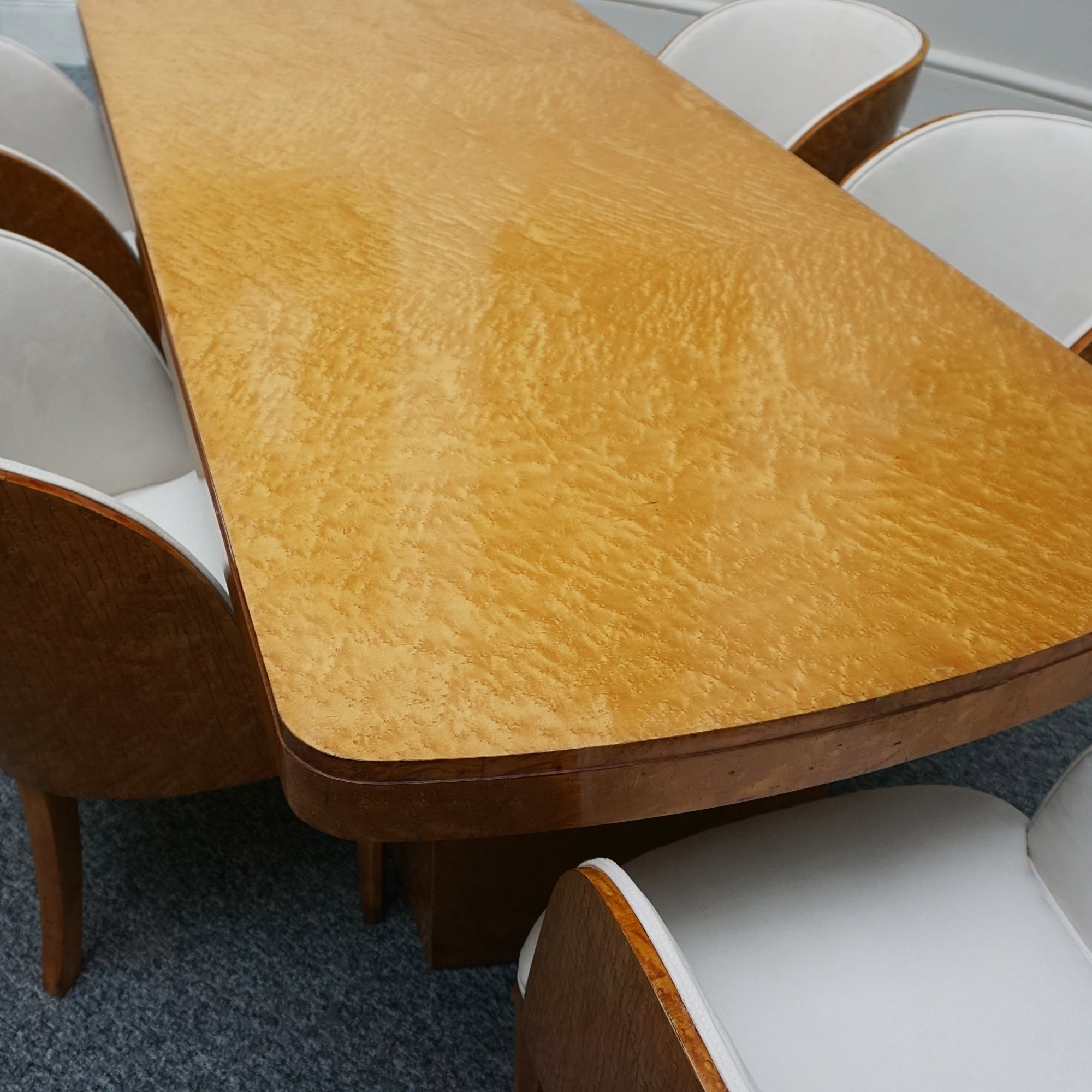 Vintage Birdseye Maple Harry & Lou Epstein Art Deco Six Seater Dining Suite - Jeroen Markies Art Deco Vintage Birdseye Maple Harry & Lou Epstein Art Deco Six Seater Dining Suite - Jeroen Markies Art Deco