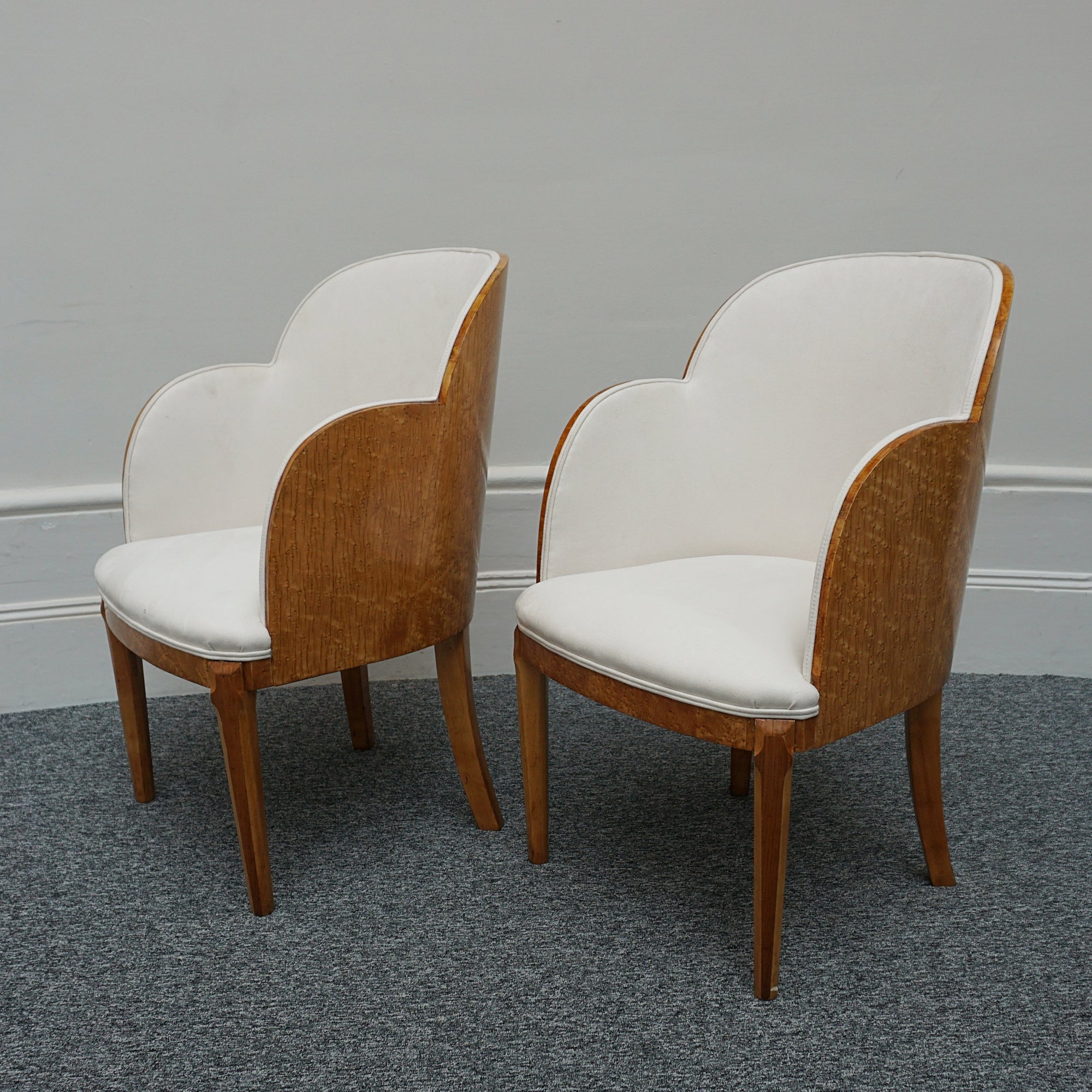 Vintage Birdseye Maple Harry & Lou Epstein Art Deco Six Seater Dining Suite - Jeroen Markies Art Deco