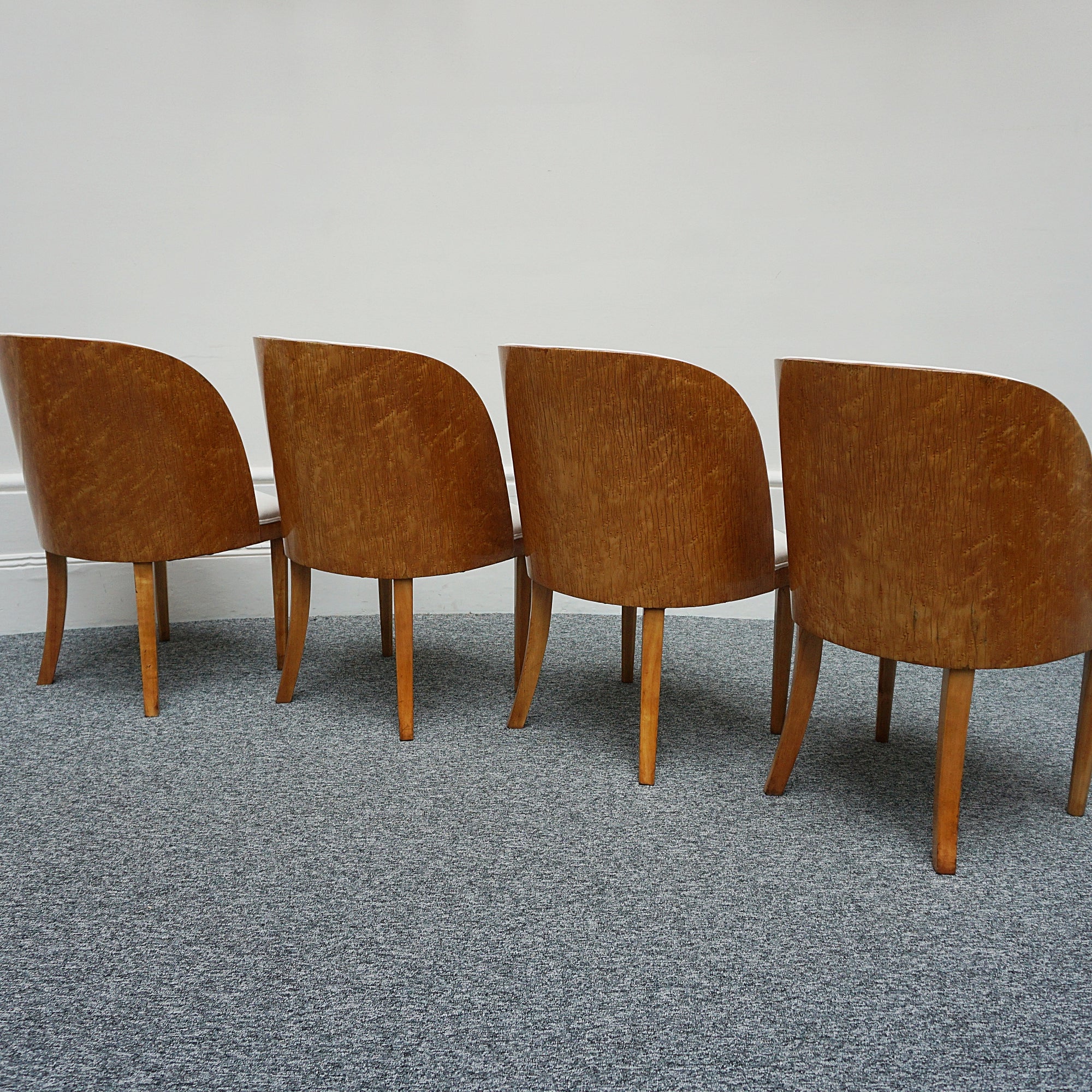 Vintage Birdseye Maple Harry & Lou Epstein Art Deco Six Seater Dining Suite - Jeroen Markies Art Deco