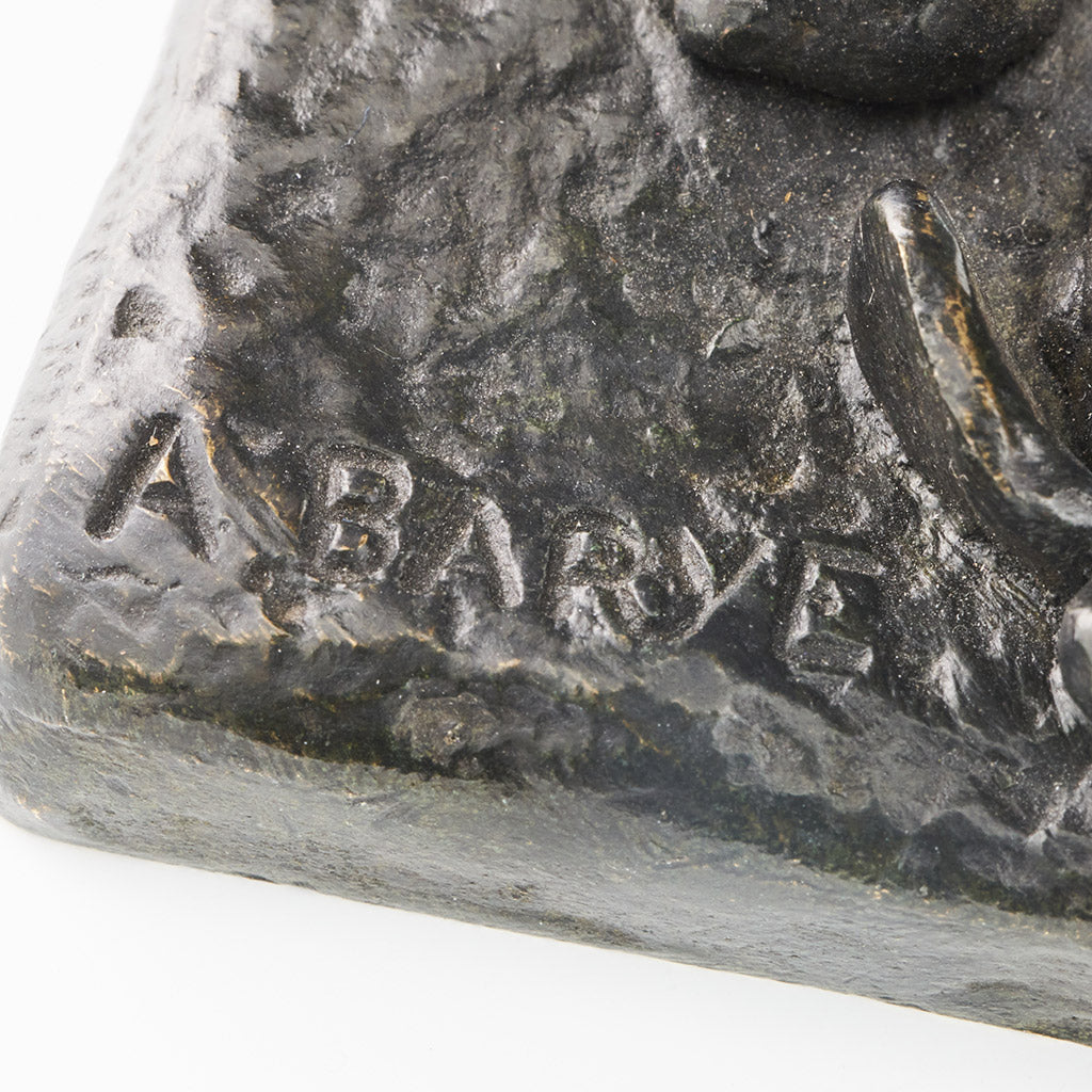 A Barye Mid-19th Century Original Bronze Sculpture of a Asian Elephant with Raised Trunk - Jeroen Markies Art Deco