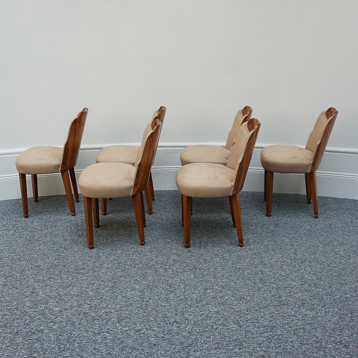 Art Deco Eight Seater Extendable Dining Suite by Heal's of London, Burr Walnut - Jeroen Markies Art Deco