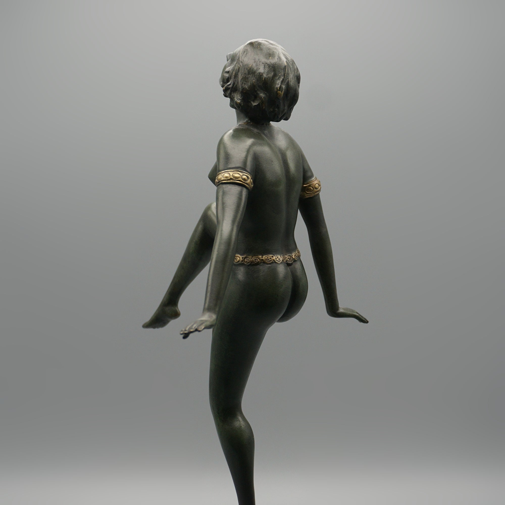 Art Deco Cold Painted  Bronze Sculpture of a Dancing  Lady - Jeroen Markies Art Deco