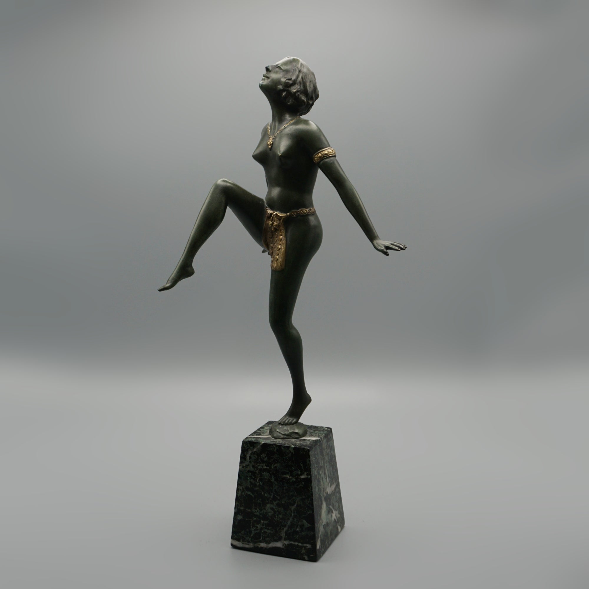 Art Deco Cold Painted  Bronze Sculpture of a Dancing  Lady - Jeroen Markies Art Deco
