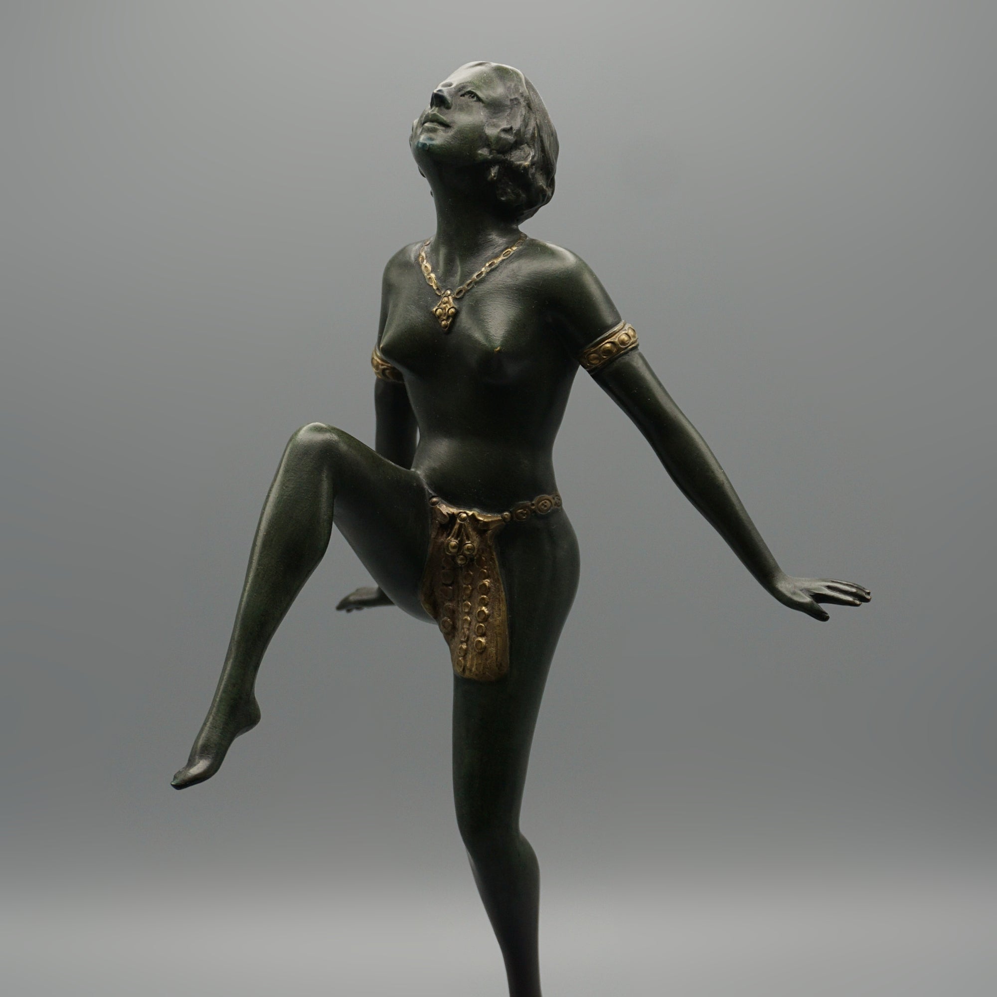 Art Deco Cold Painted  Bronze Sculpture of a Dancing  Lady - Jeroen Markies Art Deco