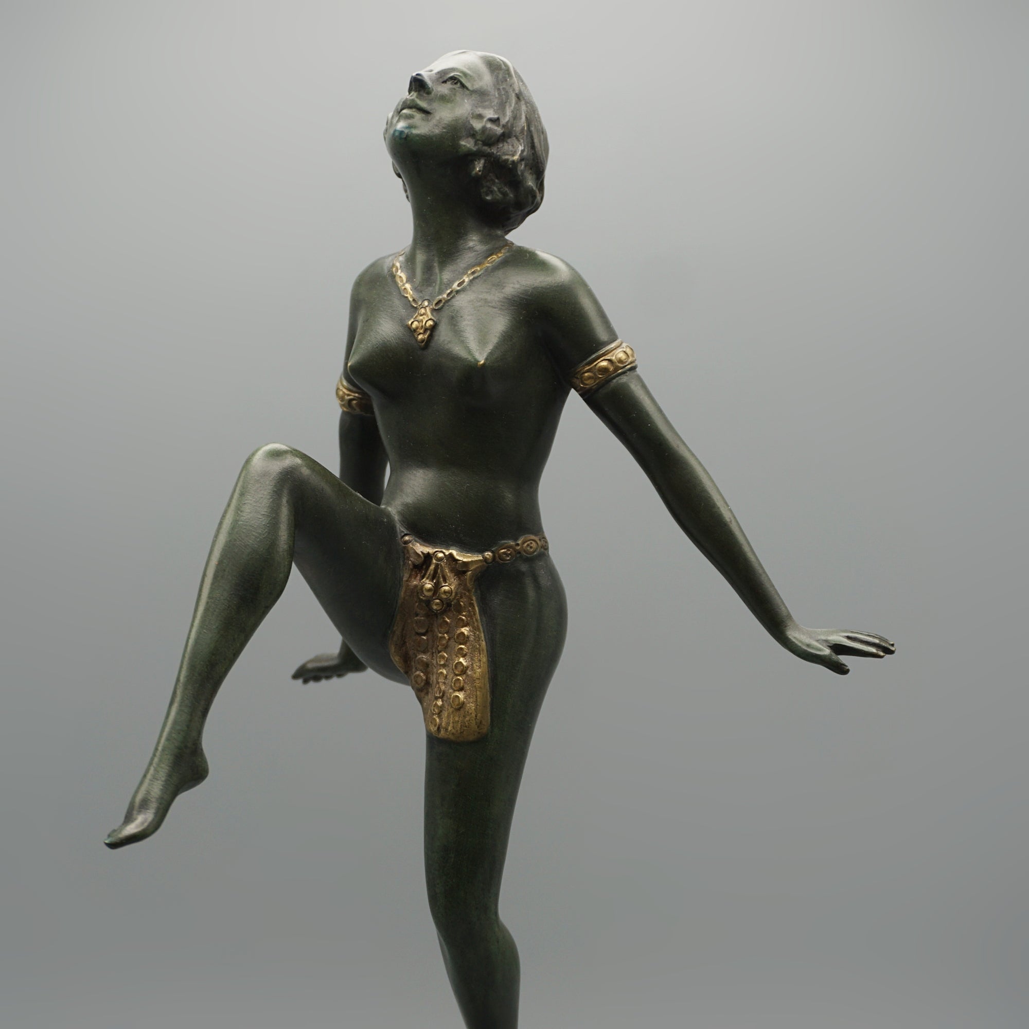 Art Deco Cold Painted  Bronze Sculpture of a Dancing  Lady - Jeroen Markies Art Deco