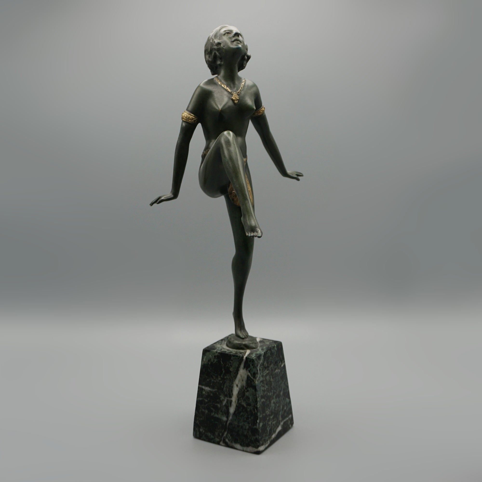 Art Deco Cold Painted  Bronze Sculpture of a Dancing  Lady - Jeroen Markies Art Deco