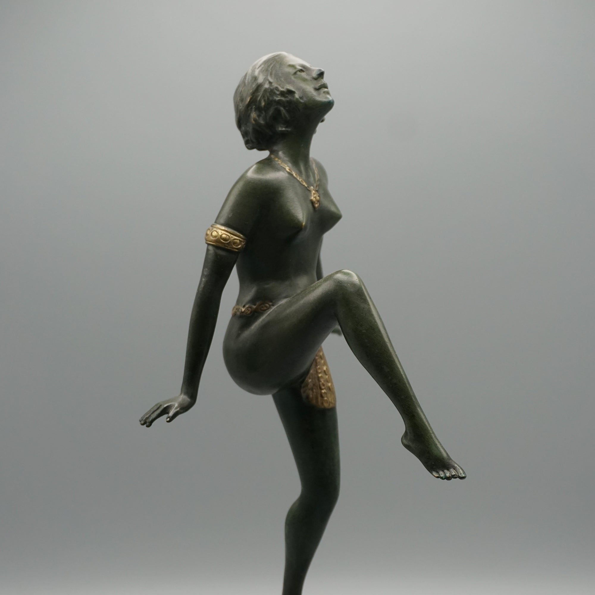 Art Deco Cold Painted  Bronze Sculpture of a Dancing  Lady - Jeroen Markies Art Deco