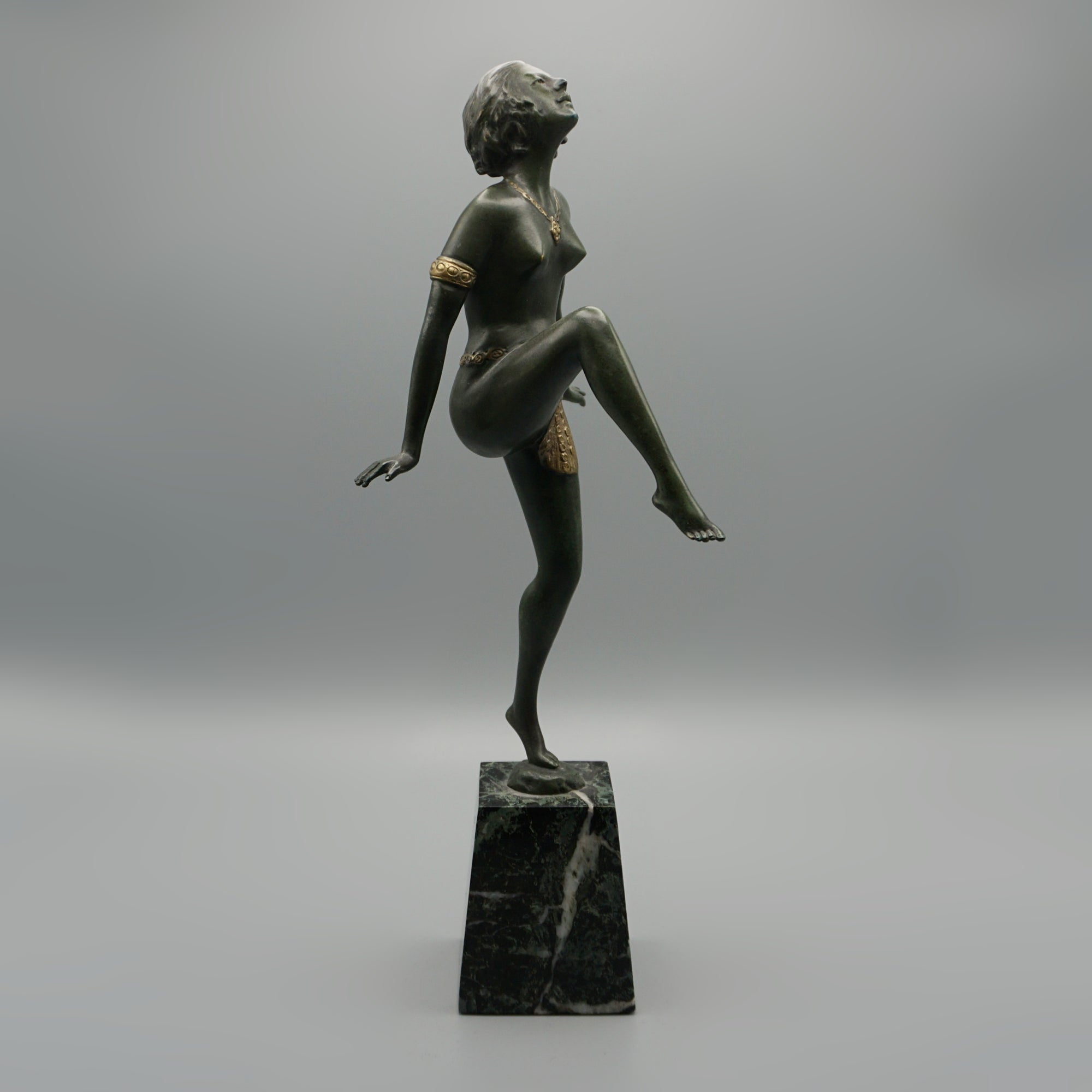 Art Deco Cold Painted  Bronze Sculpture of a Dancing  Lady - Jeroen Markies Art Deco