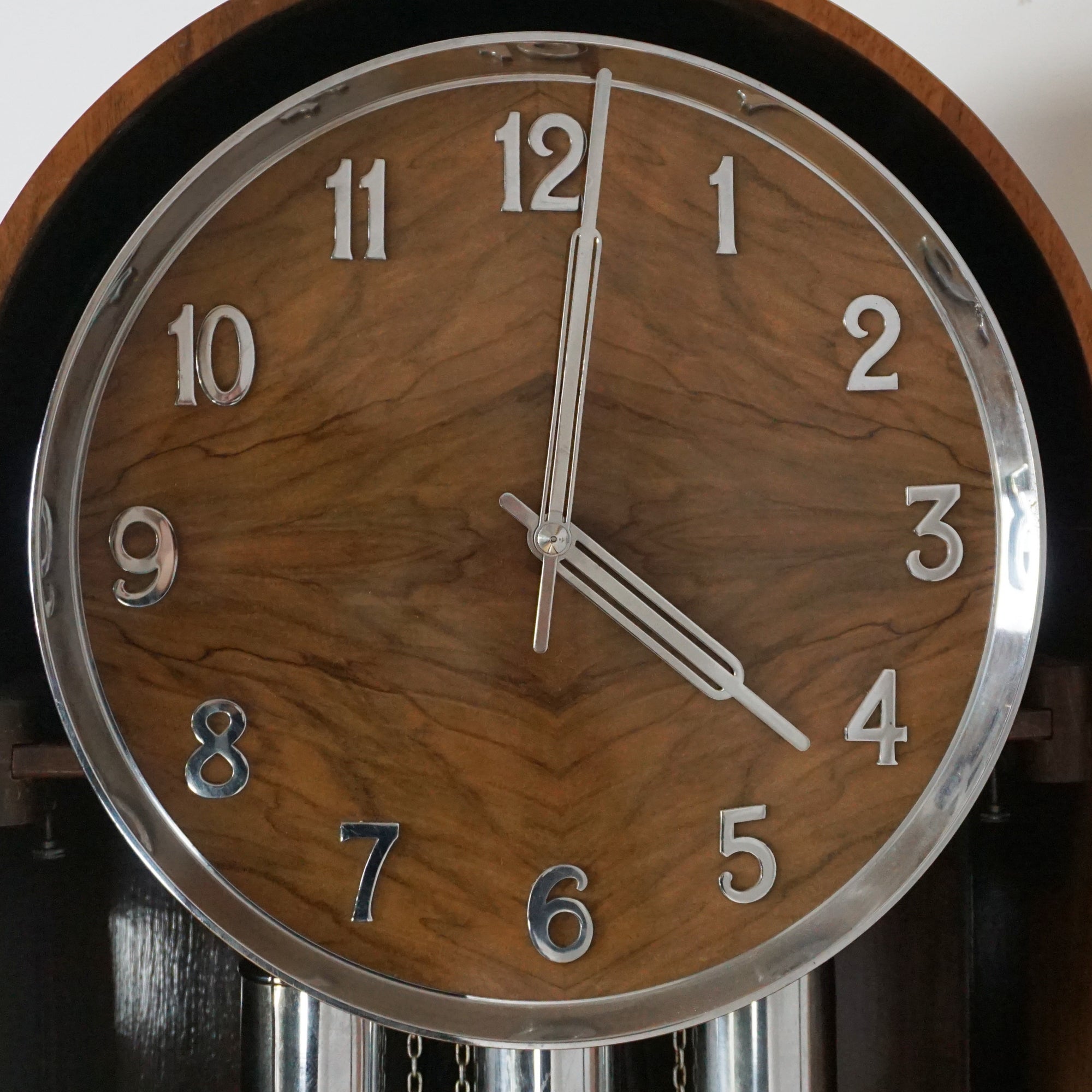 Art Deco Burr Walnut Longcase Clock - Markies Antiques Ltd