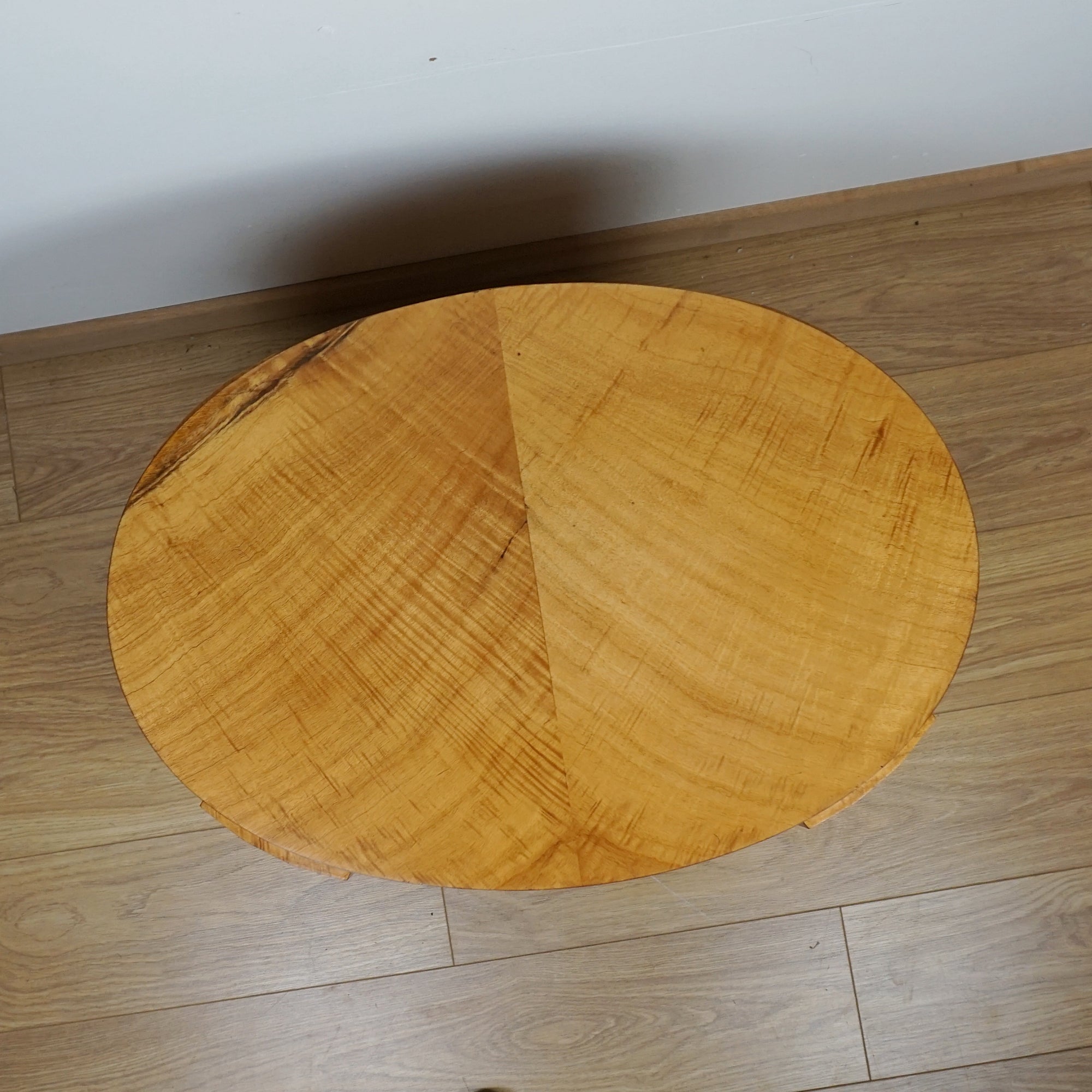 Art Deco Satin birch Side oval table - Markies Antiques