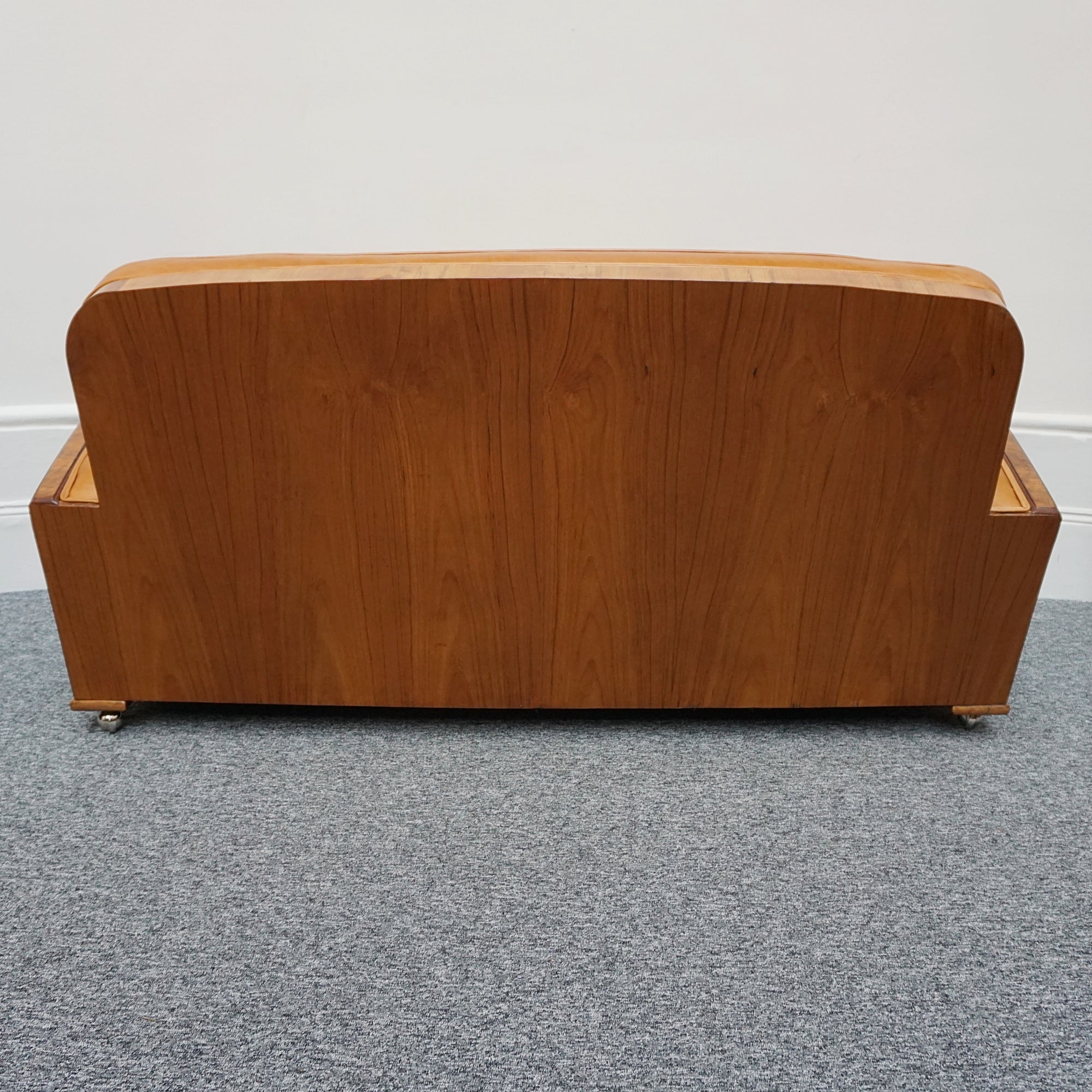 Vintage Brown Leather Art Deco Club Sofa - Jeroen Markies Art Deco