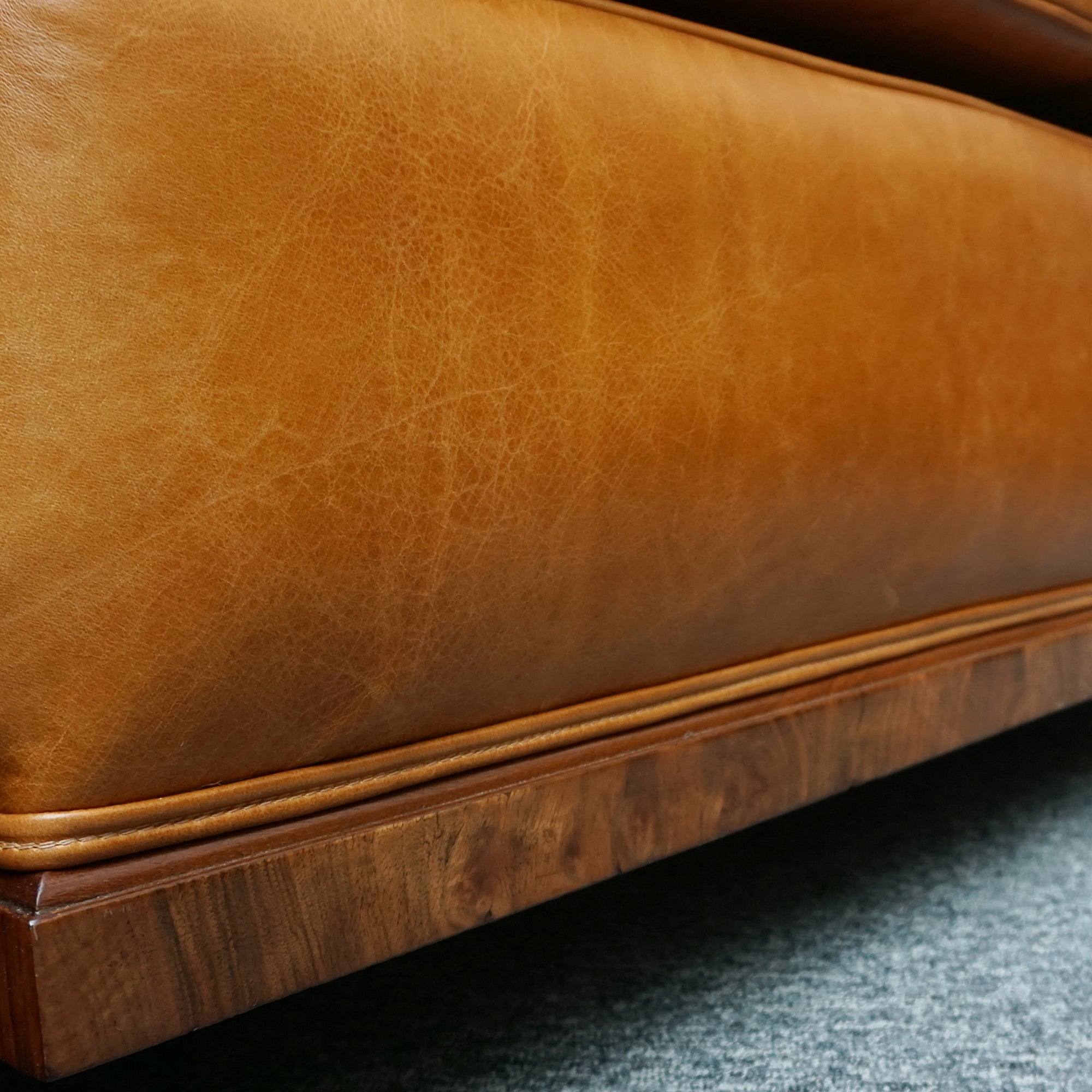 Vintage Brown Leather Art Deco Club Sofa - Jeroen Markies Art Deco