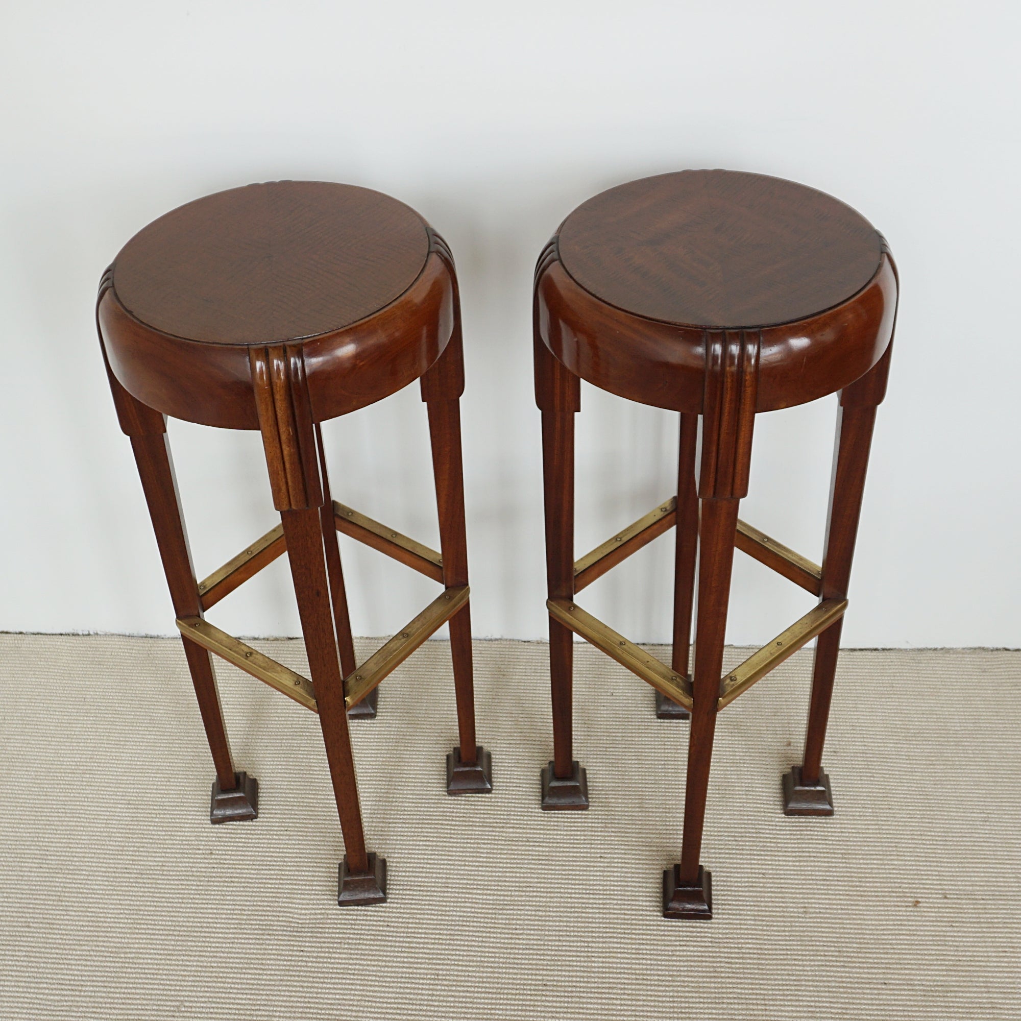 Art Deco Bar Seating, 1930s bar stalls. Solid walnut - Jeroen Markies Art Deco