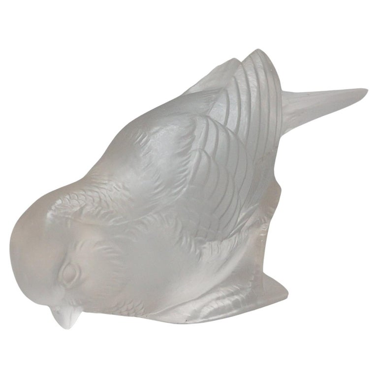 'Moineau Timide' Rene Lalique Glass Paperweight - Jeroen Markies Art Deco