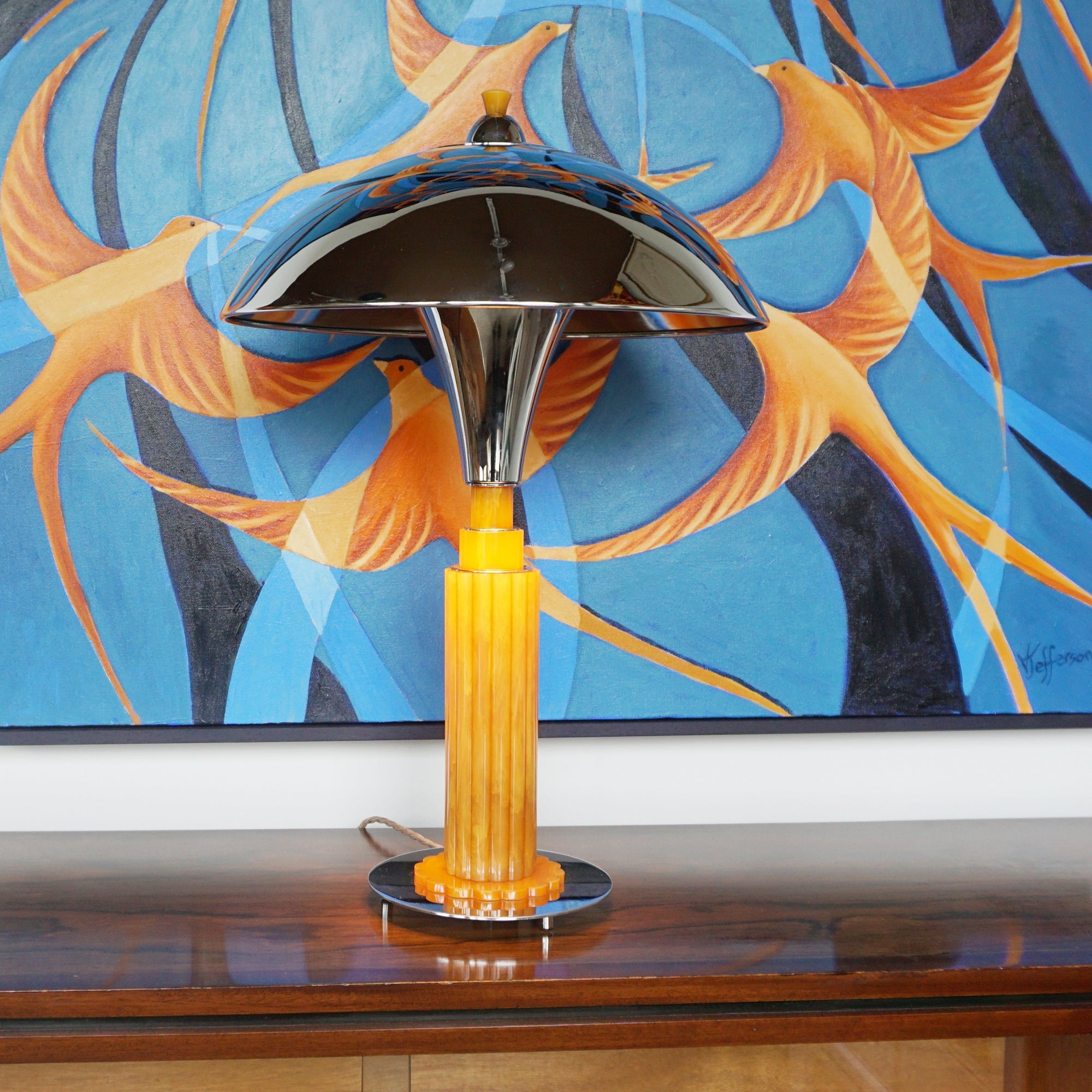 Art Deco Dome Lamps Bakelite and Chrome - Jeroen Markies Art Deco