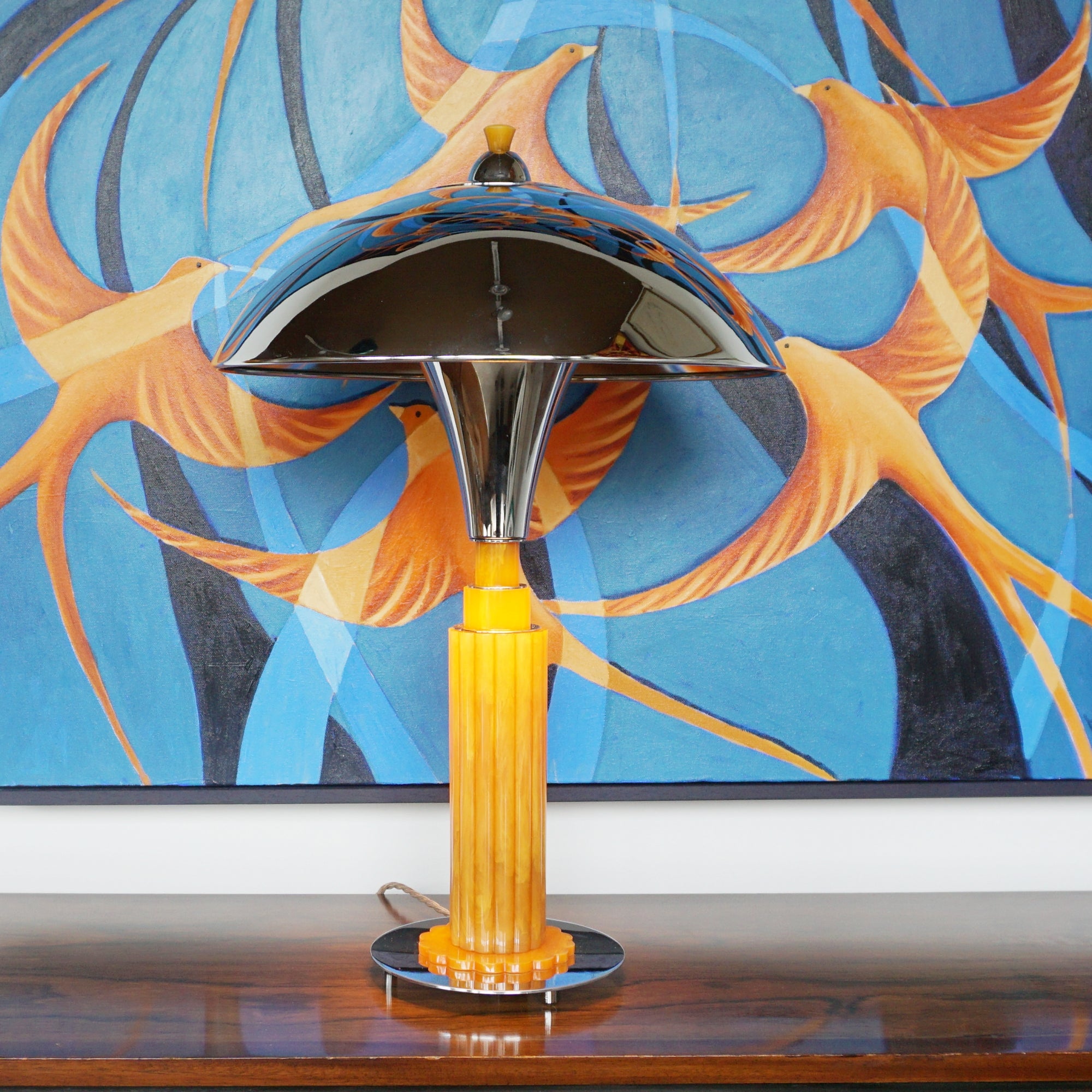 Art Deco Dome Lamps Bakelite and Chrome - Jeroen Markies Art Deco