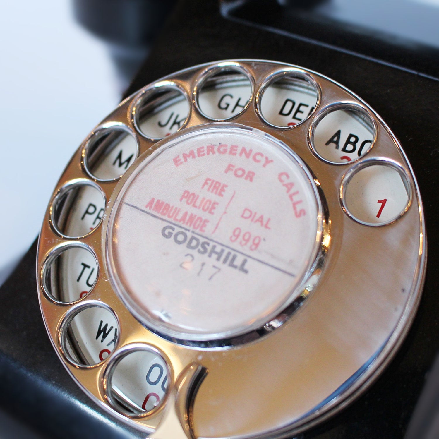 An original GPO telephone in black bakelite. With integral drawer.