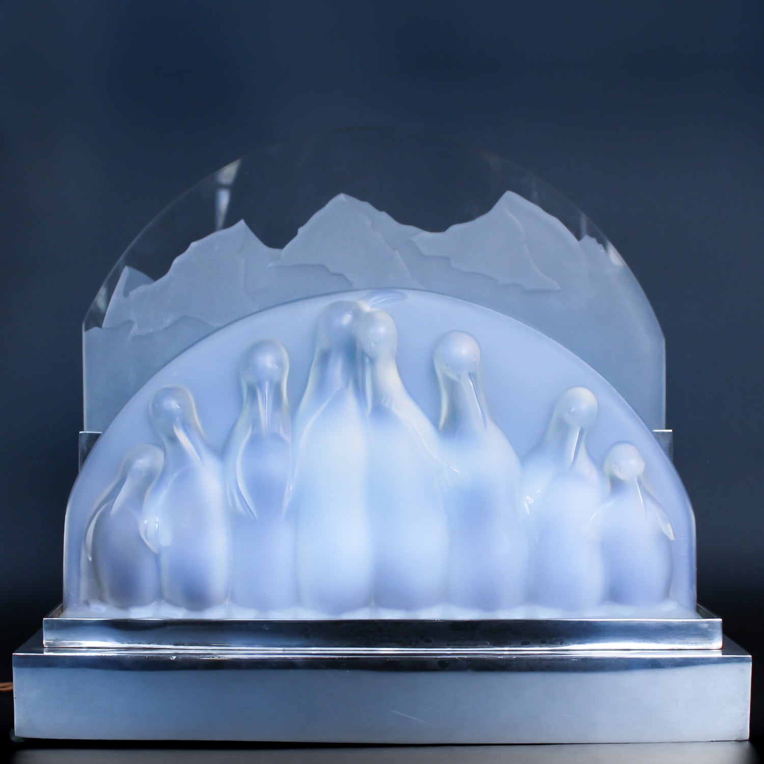 Art Deco Penguin Glass Lamp