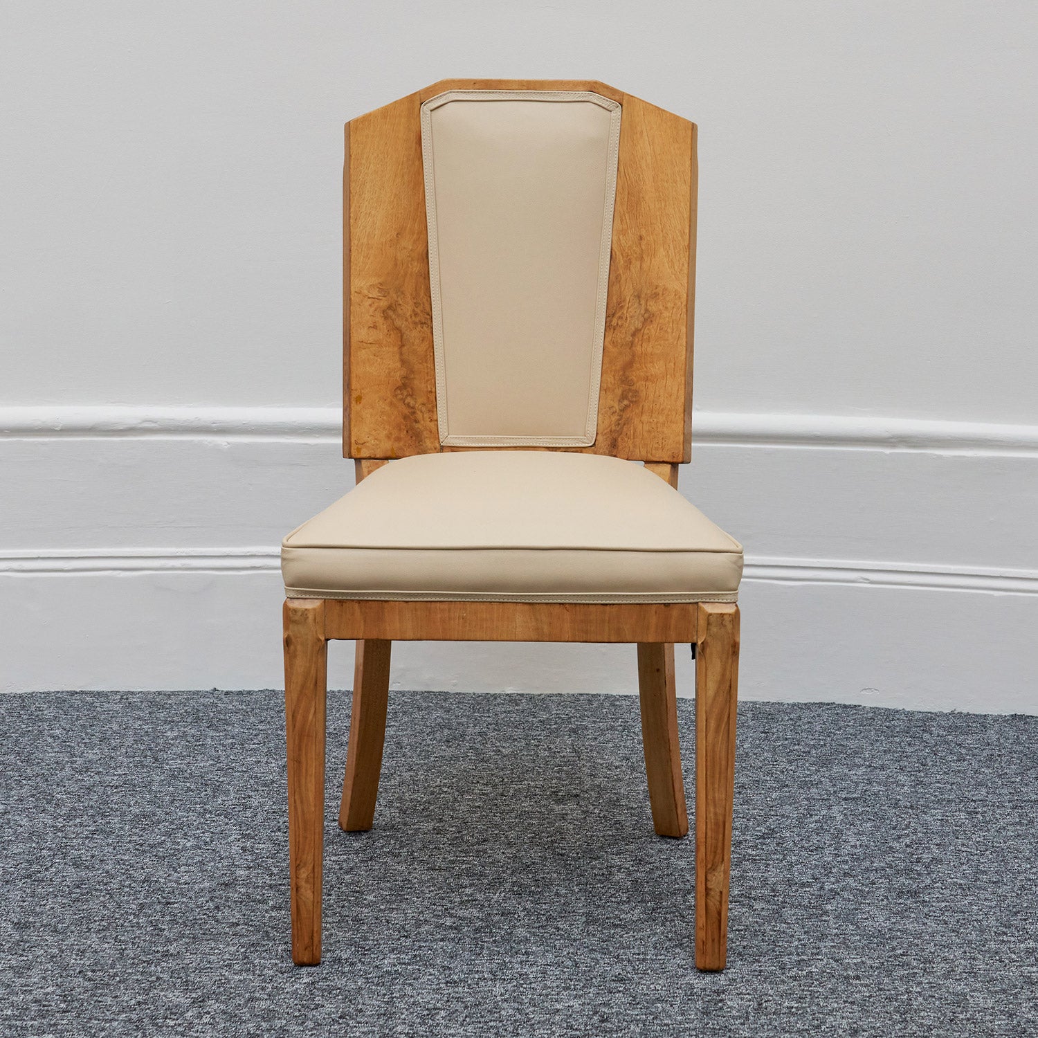 Art Deco Ten Seat Dining Suite by Hille Burr Walnut and Cream Leather - Jeroen Markies Art Deco - Original Dining Suite Art Deco