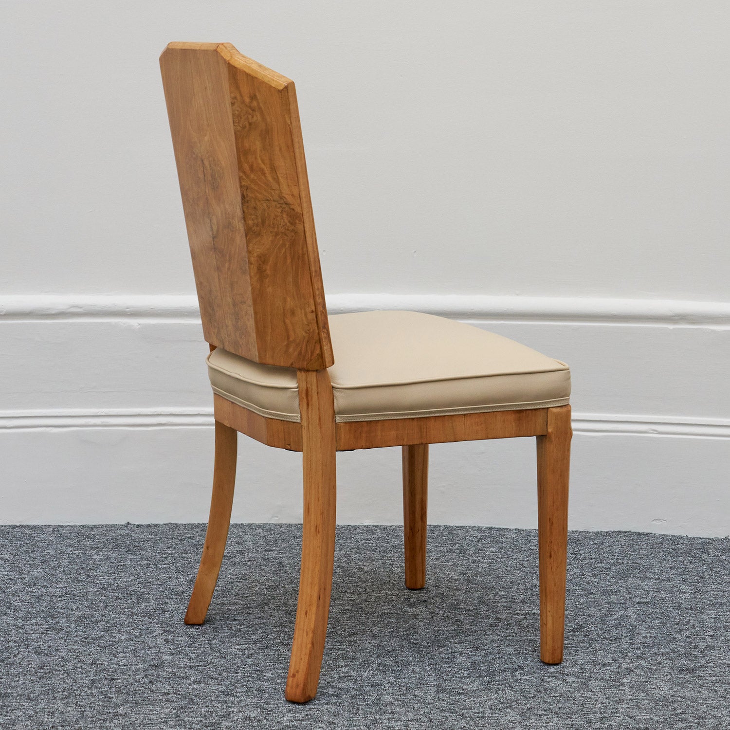 Art Deco Ten Seat Dining Suite by Hille Burr Walnut and Cream Leather - Jeroen Markies Art Deco - Original Dining Suite Art Deco