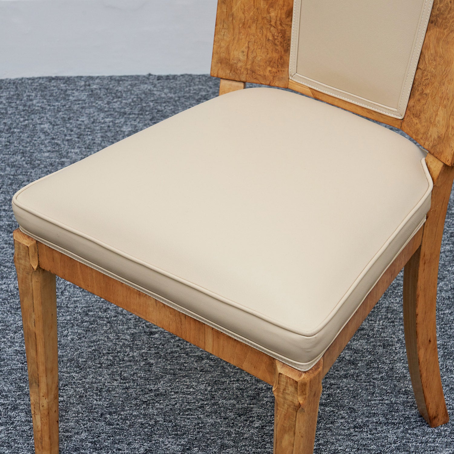 Art Deco Ten Seat Dining Suite by Hille Burr Walnut and Cream Leather - Jeroen Markies Art Deco - Original Dining Suite Art Deco