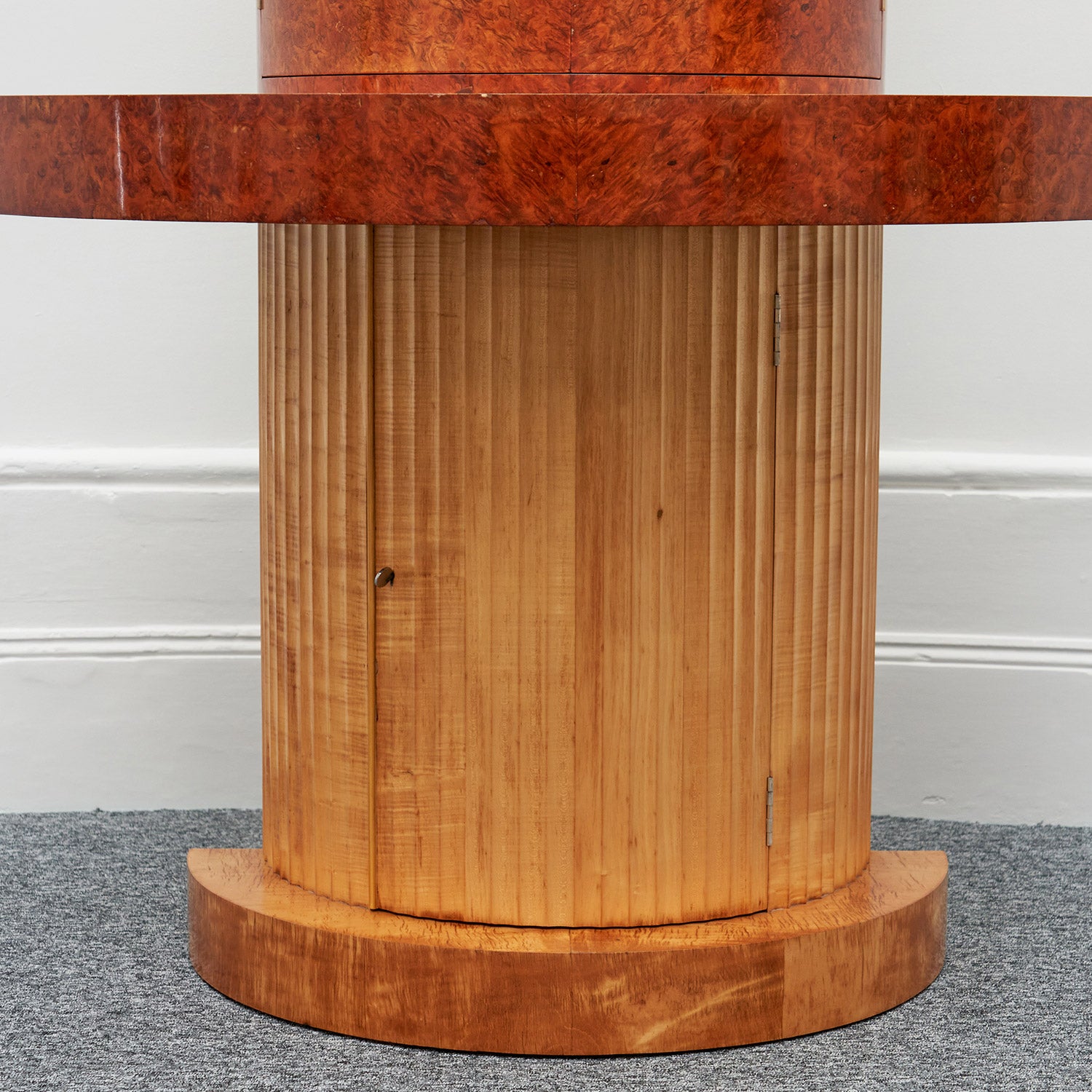 Art Deco Cocktail Bar Cabinet by Maurice Adams English 1930's Burr Walnut Satin Birch - Jeroen Markies Art Deco