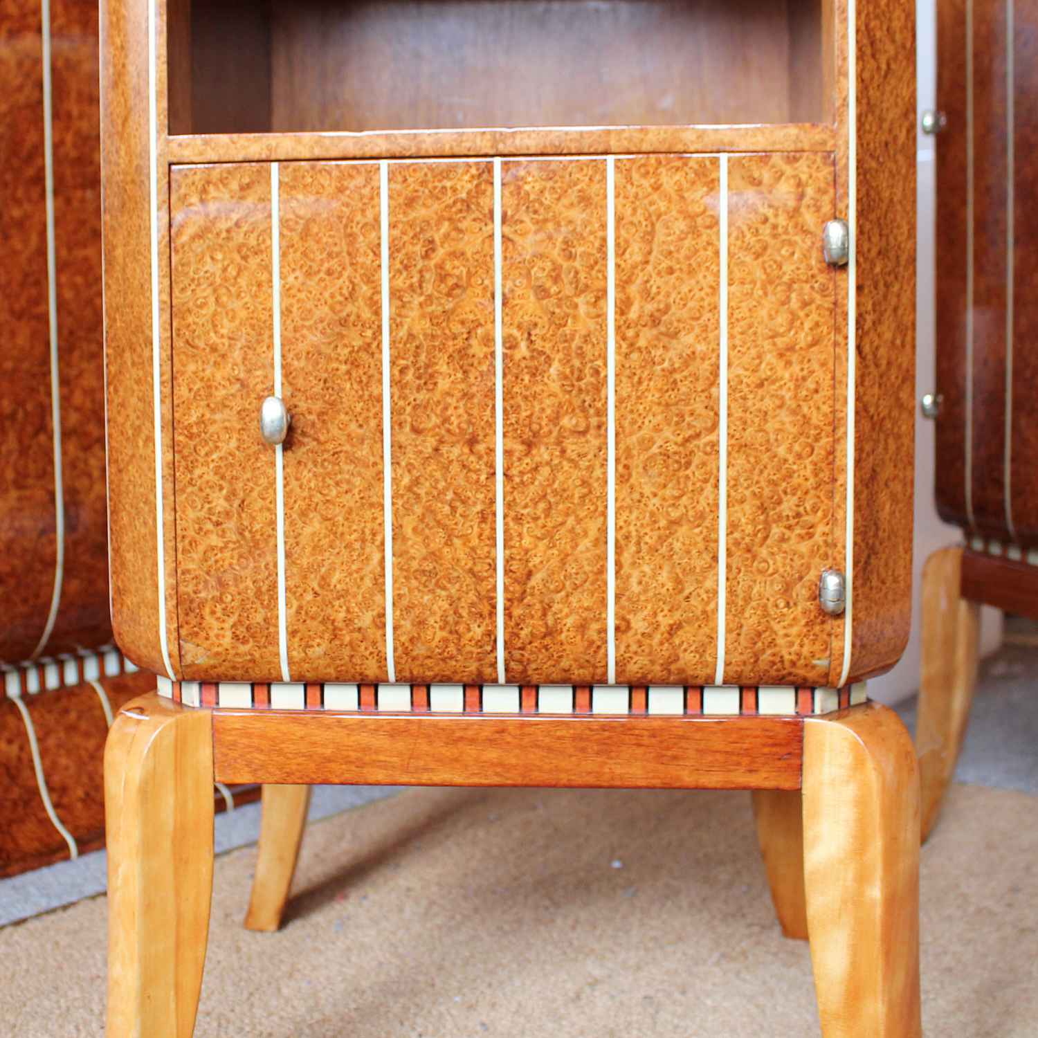 Art Deco bedside cabinets by Maple & Co