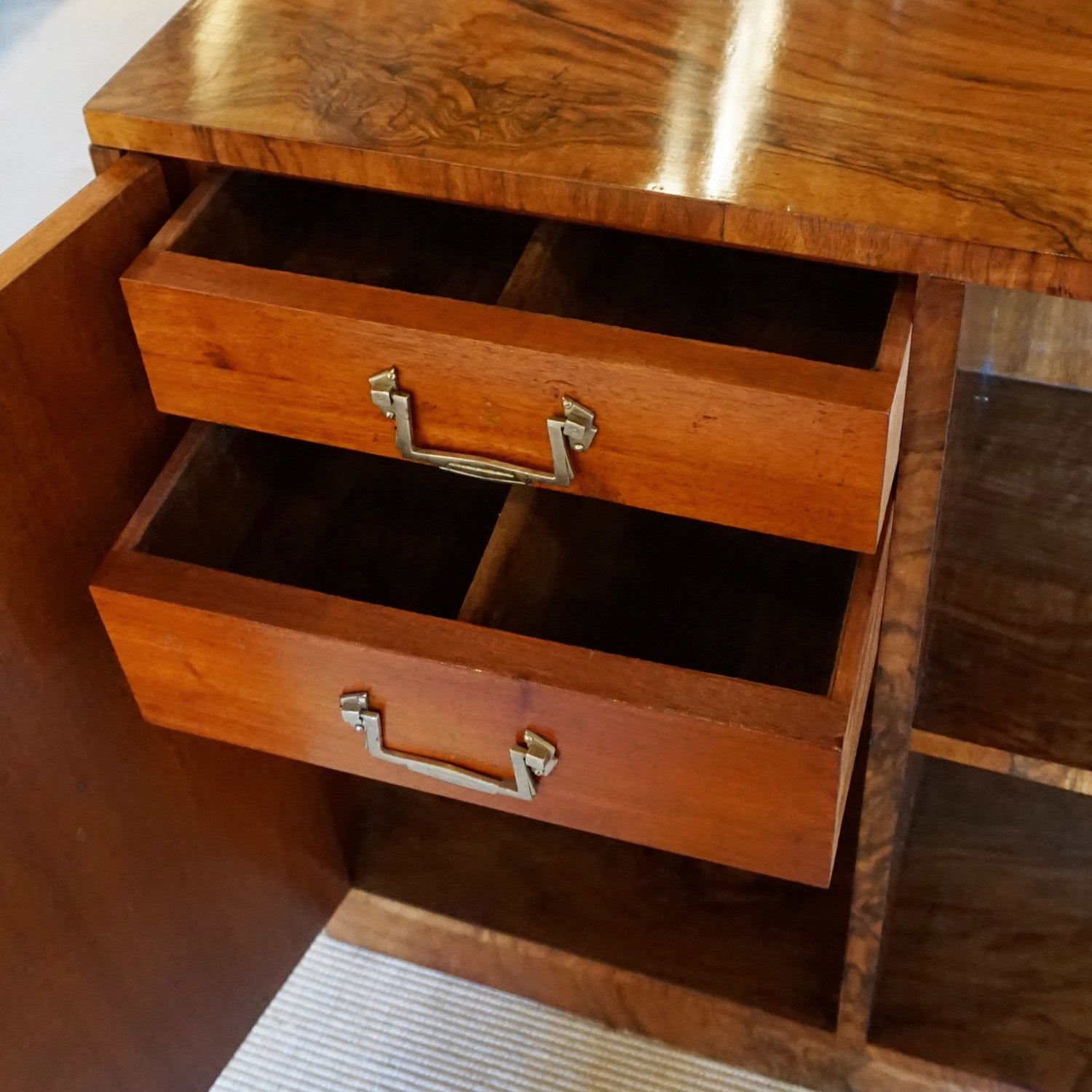 Art Deco Burr Walnut Veneered Bookcase English, Circa 1930 Jeroen Markies Art Deco