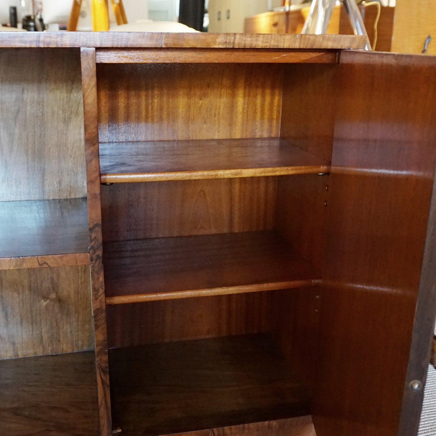 Art Deco Burr Walnut Veneered Bookcase English, Circa 1930 Jeroen Markies Art Deco