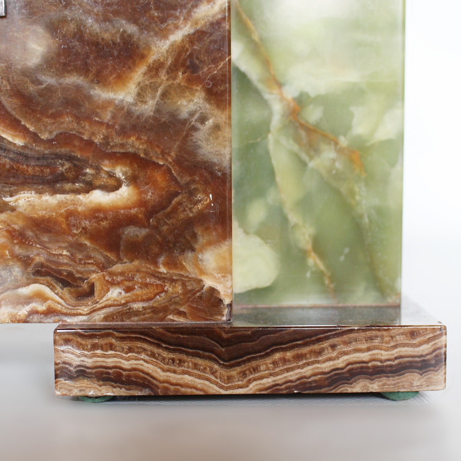 Art Deco Mantel Clock  in onyx and silvered bronze att to Geroges Lavroff at Jeroen Markies