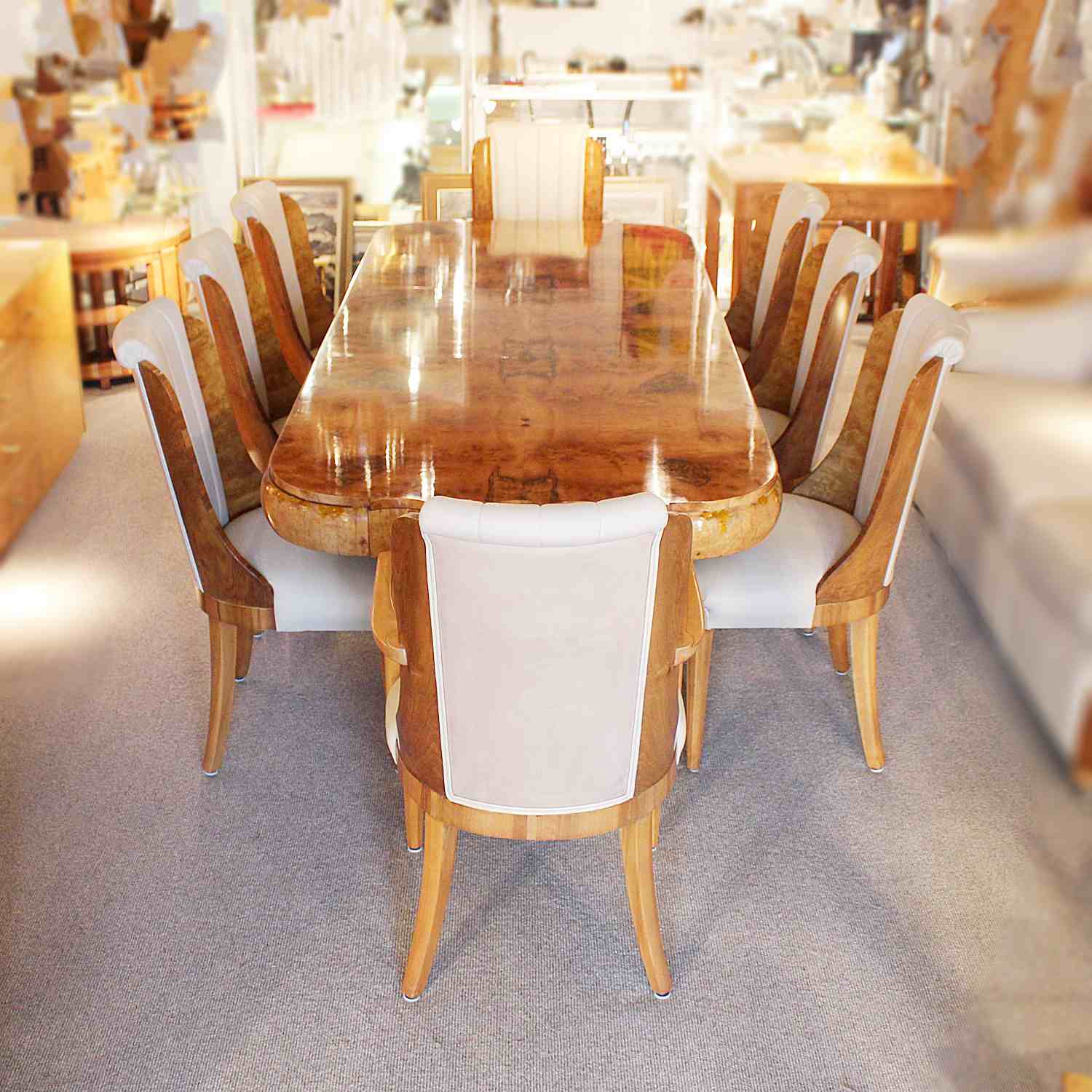 Hille designed Art Deco 8 seat dining table and chairs circa 1930