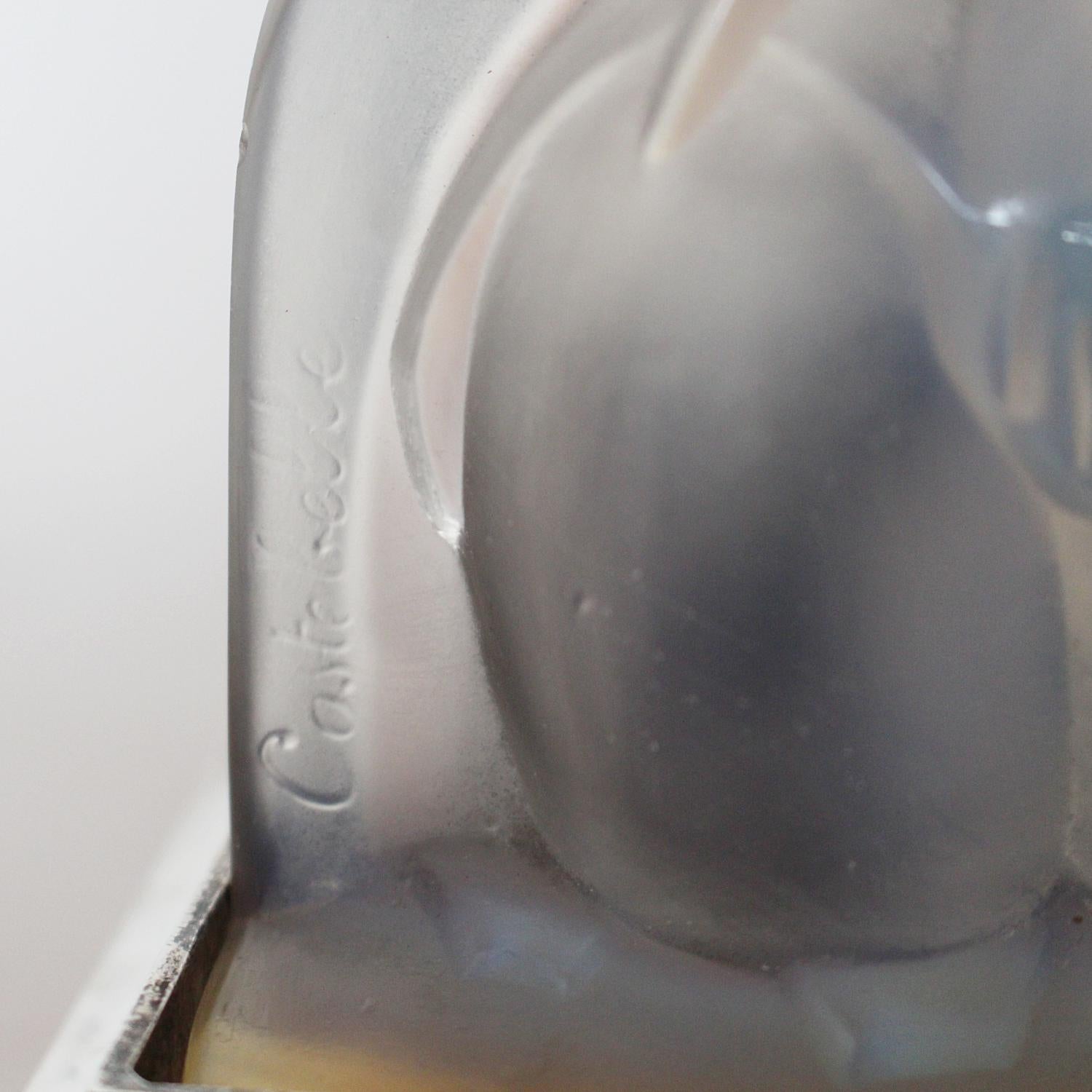 Lampe aux Pingouins, Art Deco glass lamp with penguins by Costabelle