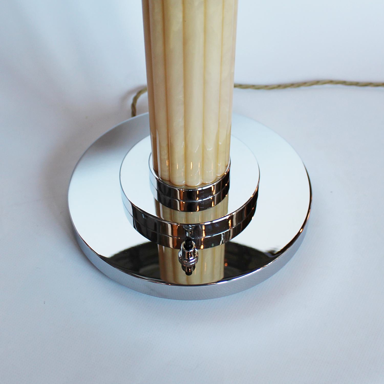 Art Deco dome bakelite and metal table lamps