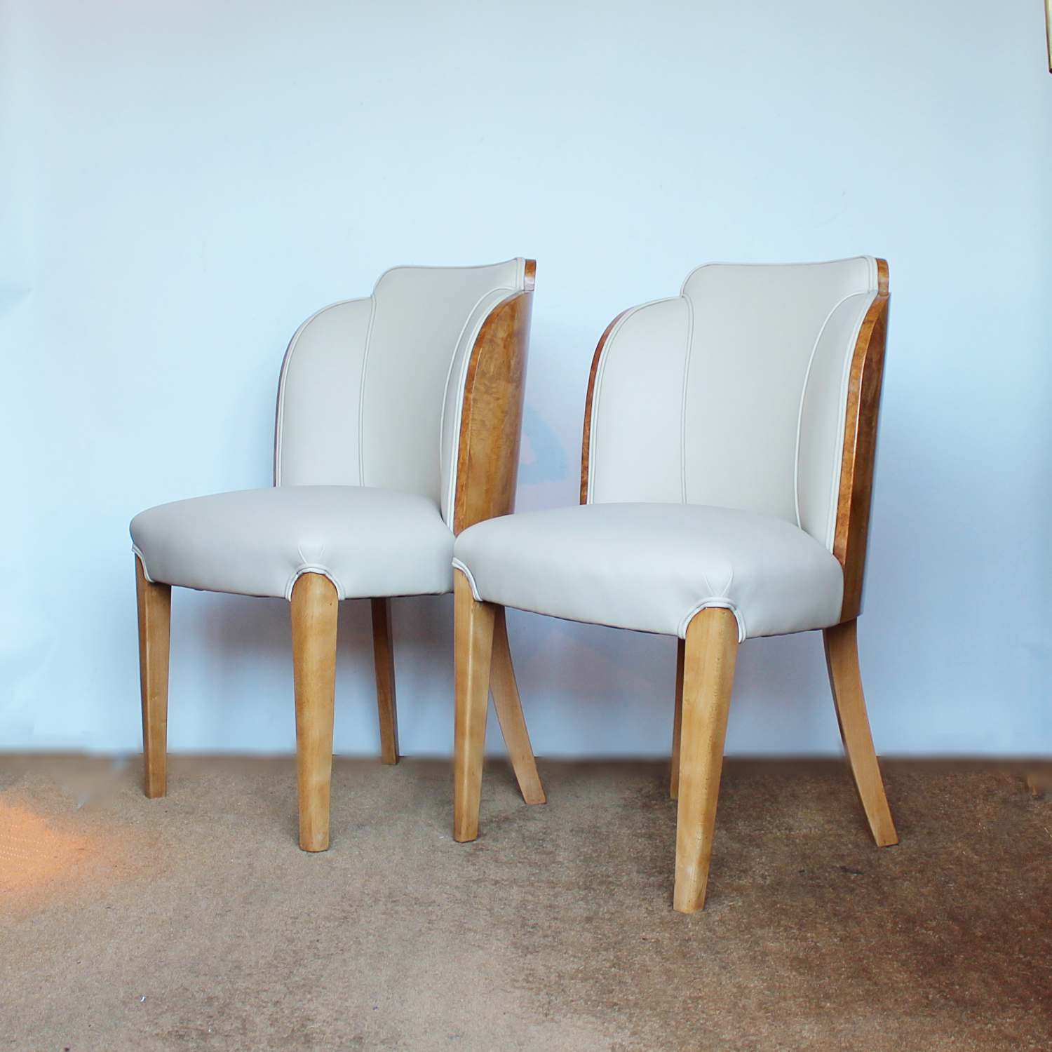 A pair of Art Deco cloud back chairs by Harry & Lou Epstein