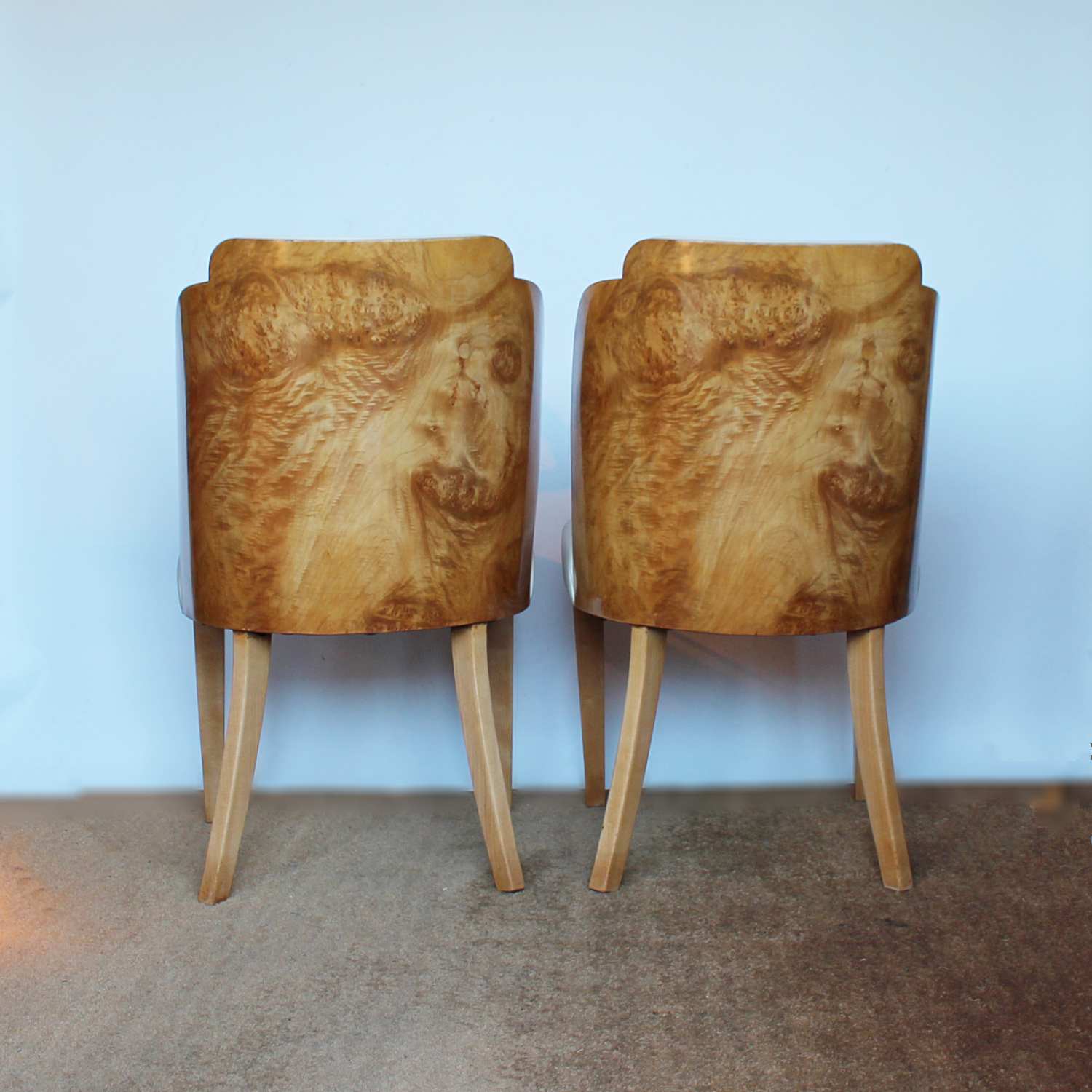 A pair of Art Deco cloud back chairs by Harry & Lou Epstein