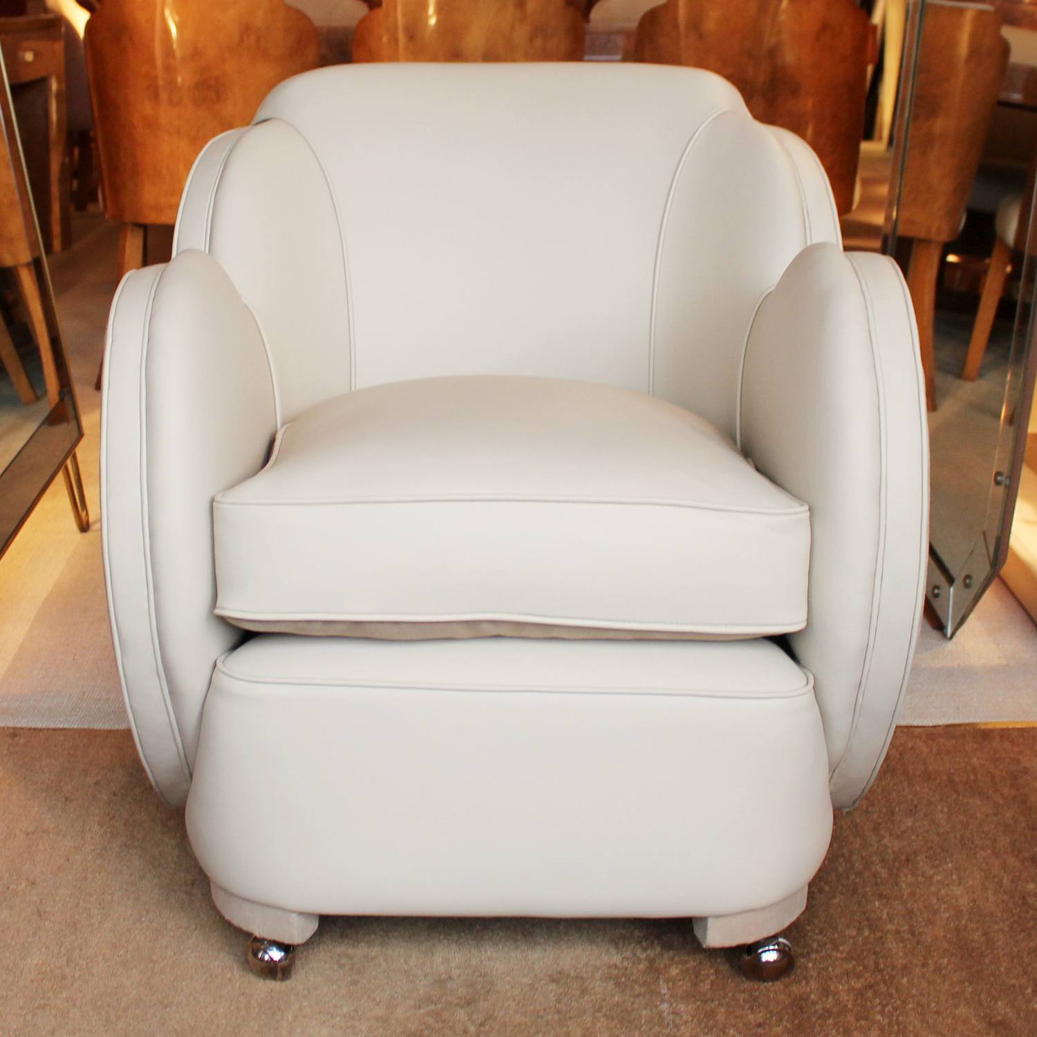 A pair of Art Deco cloud chairs by Harry & Lou Epstein at Jeroen Markies