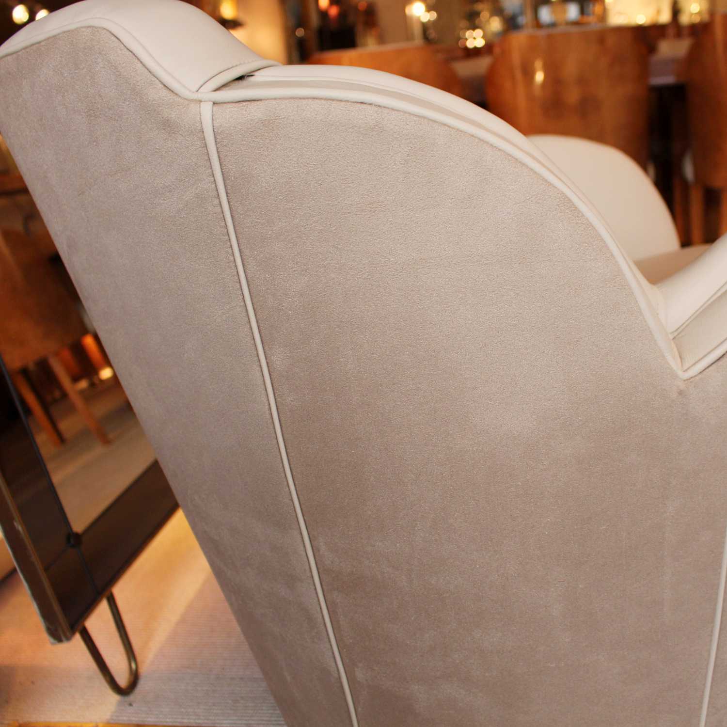 A pair of Art Deco cloud chairs by Harry & Lou Epstein at Jeroen Markies