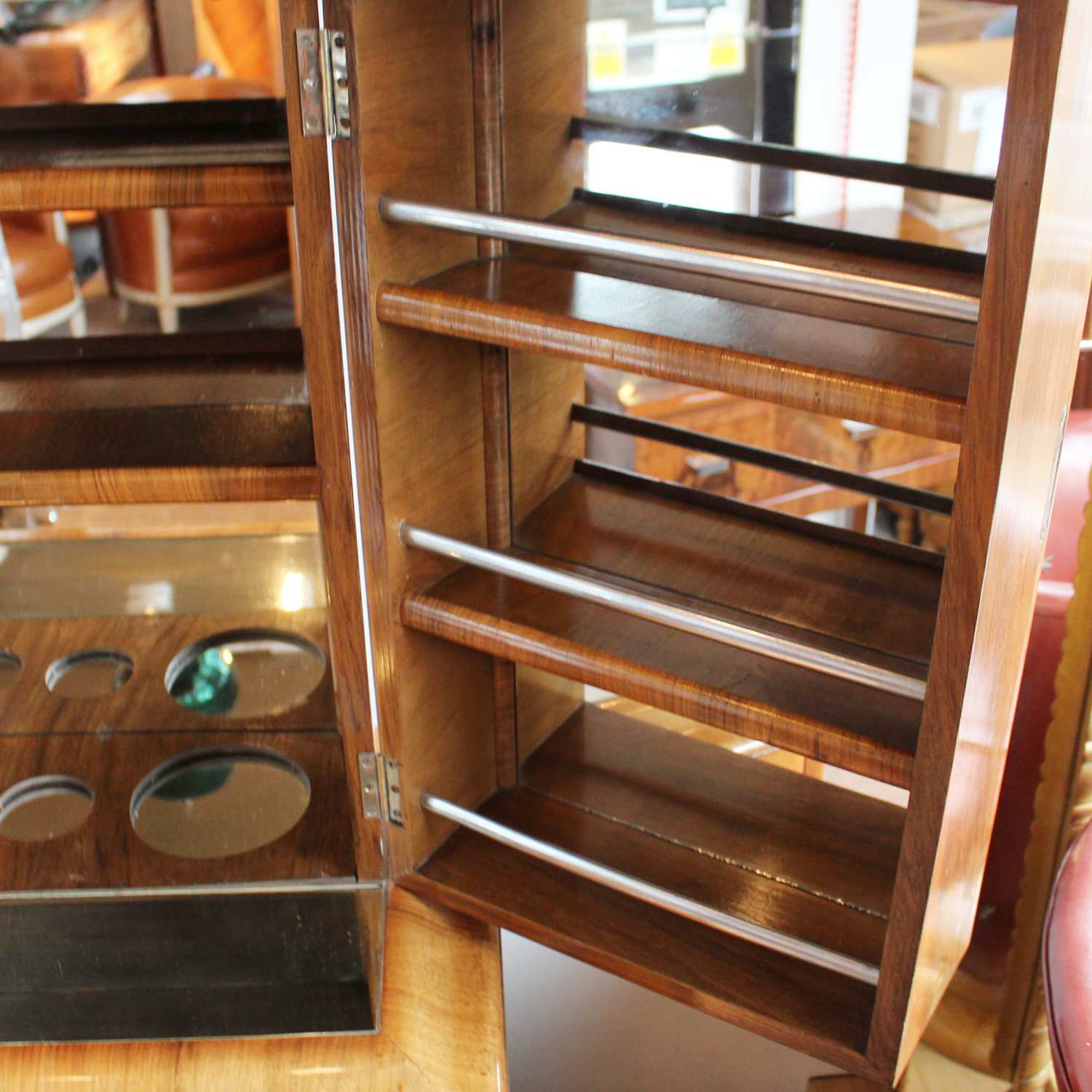 Art Deco cocktail cabinet with burr walnut panels circa 1930