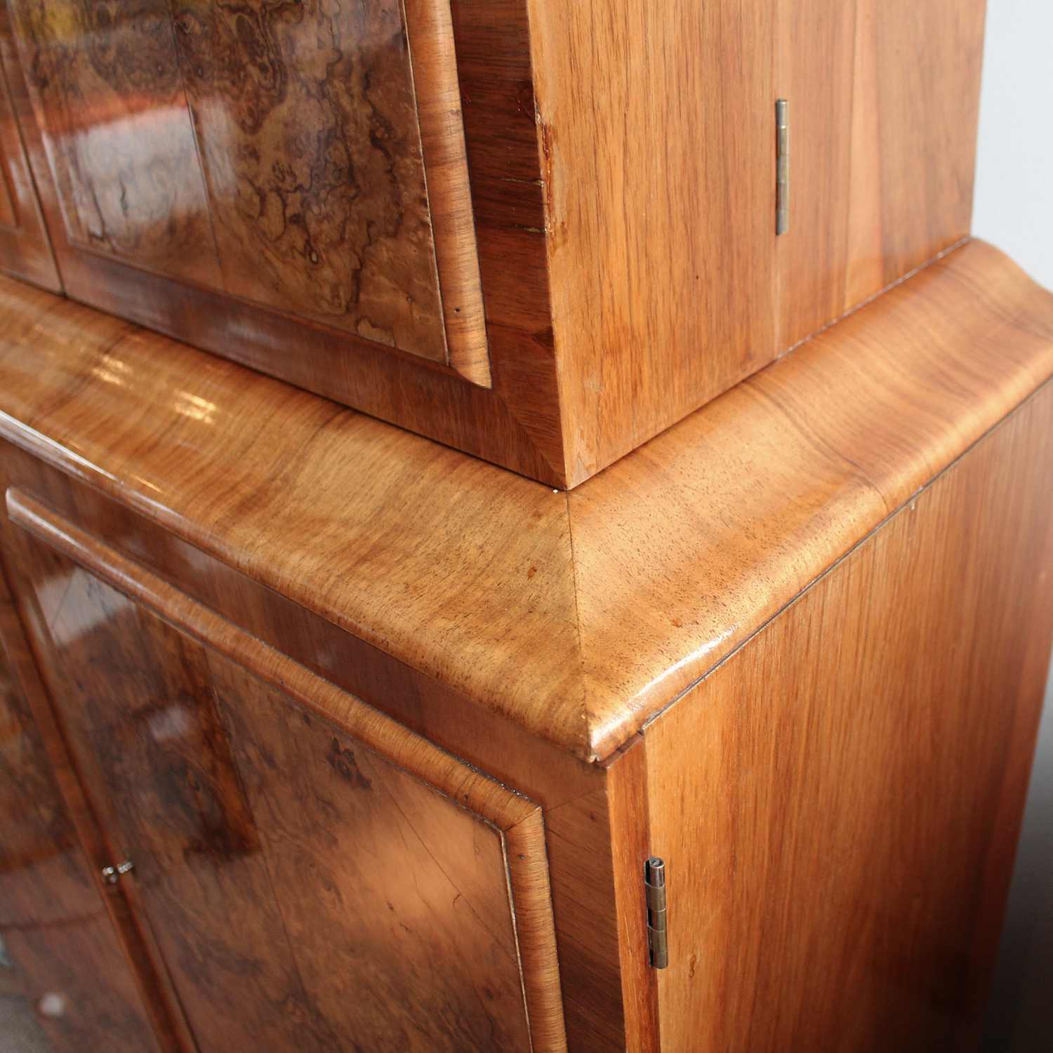 Art Deco cocktail cabinet with burr walnut panels circa 1930