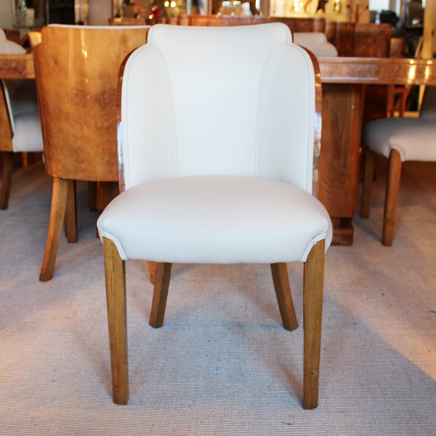 Epstein Art Deco dining suite with six chairs circa 1930 at Jeroen Markies