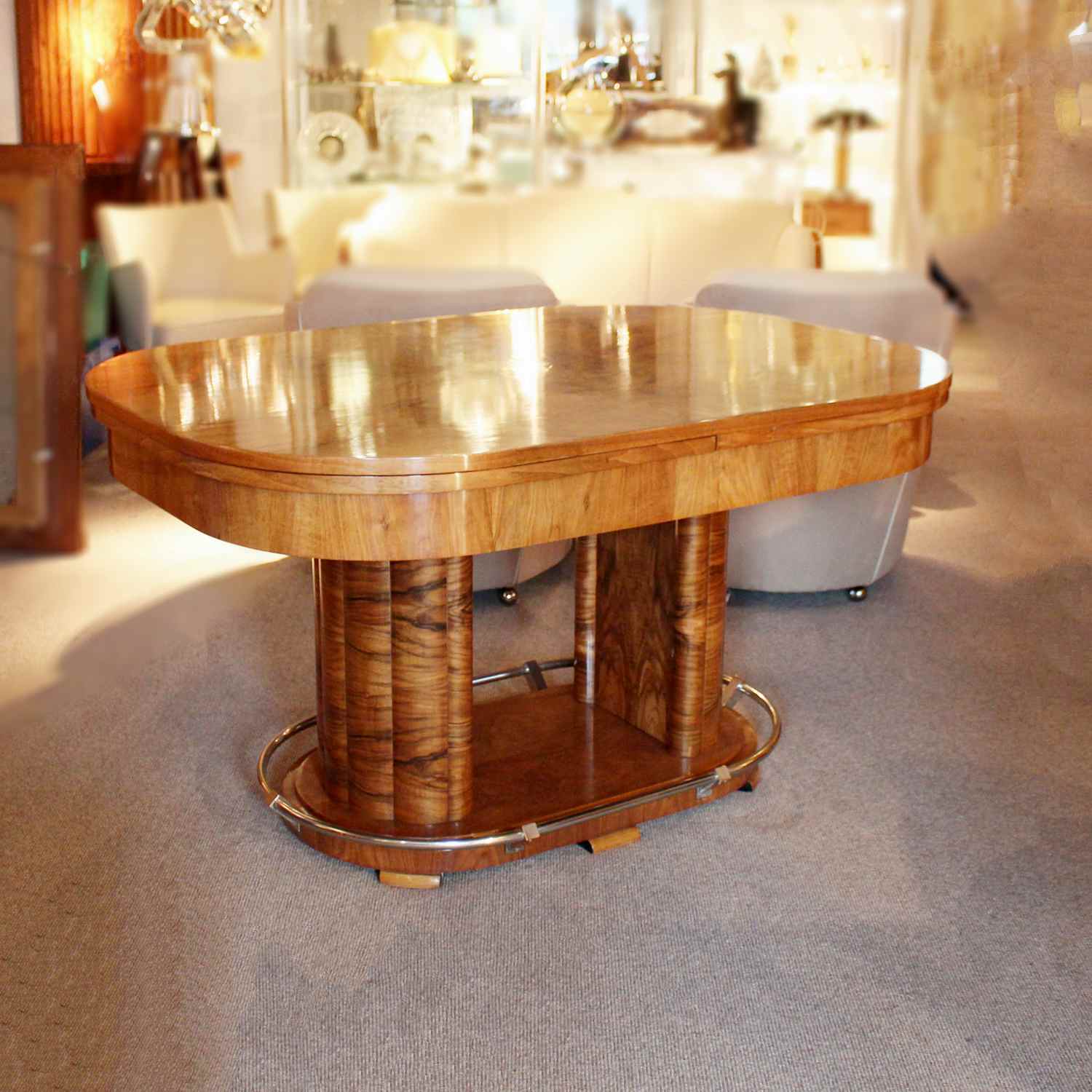 Louis Sognot Art Deco extending table at Jeroen Markies