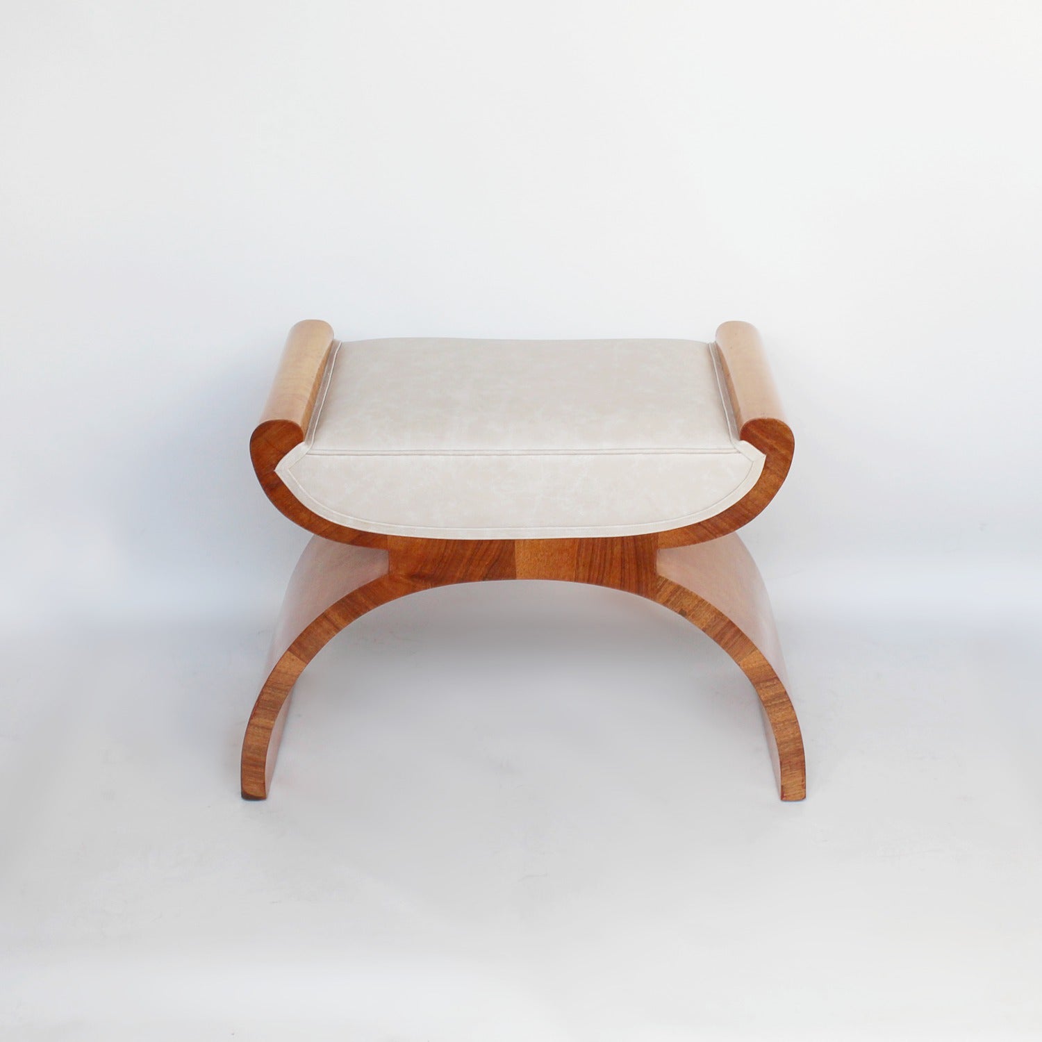 Art Deco x-frame stool by Harry & Lou Epstein at Jeroen Markies