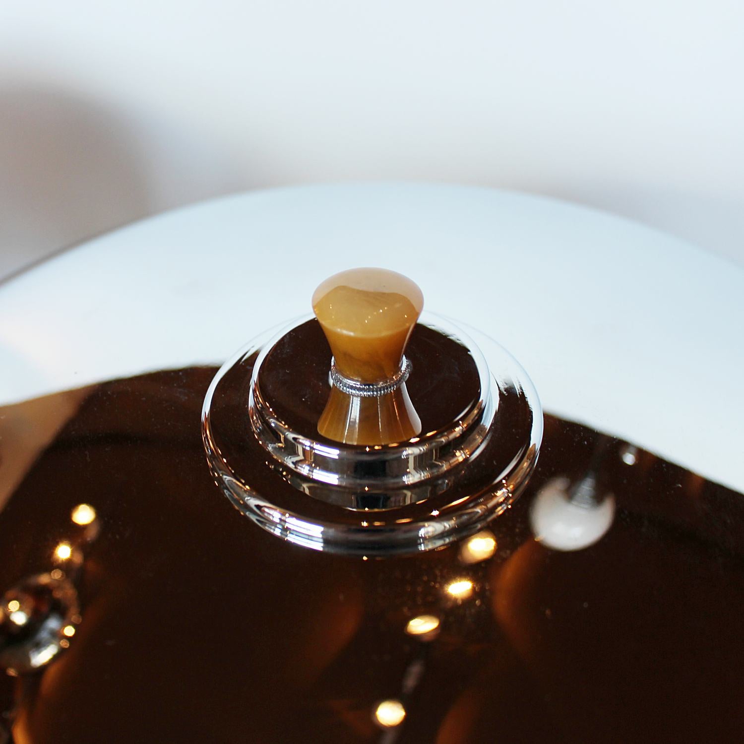 Art Deco dome bakelite and metal table lamps