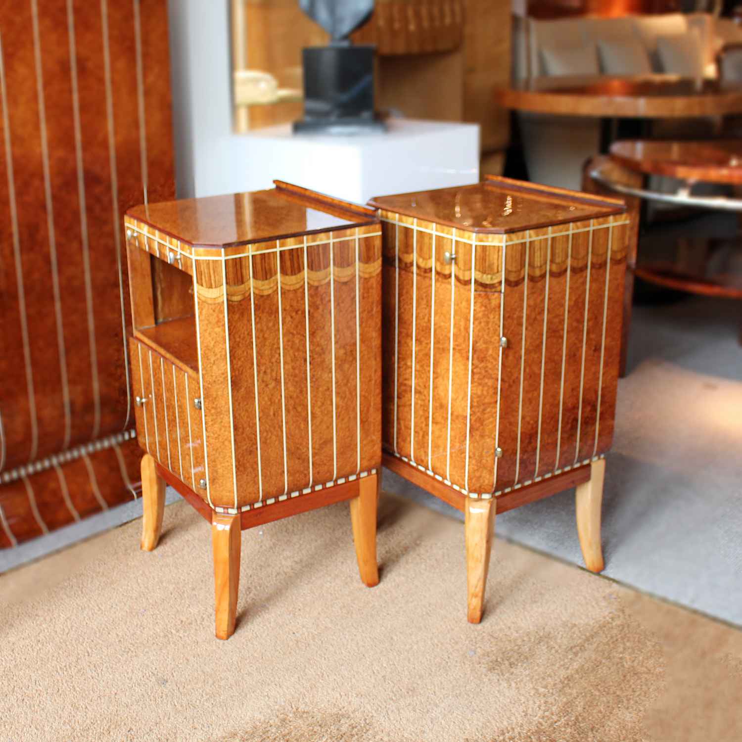 Art Deco bedside cabinets by Maple & Co