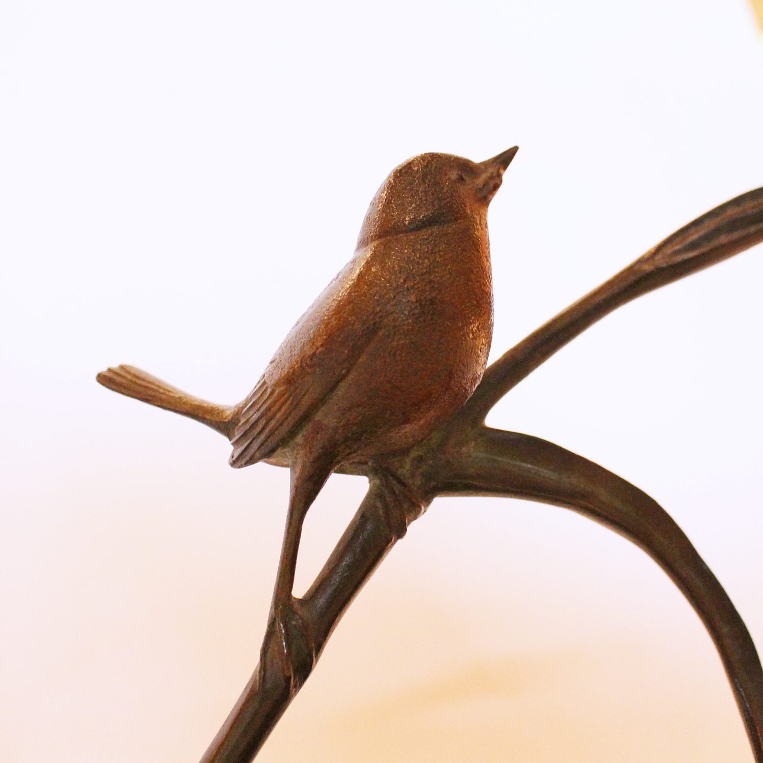 Irene Rochard Art Deco bronze bird perched on a tulip at Jeroen Markies